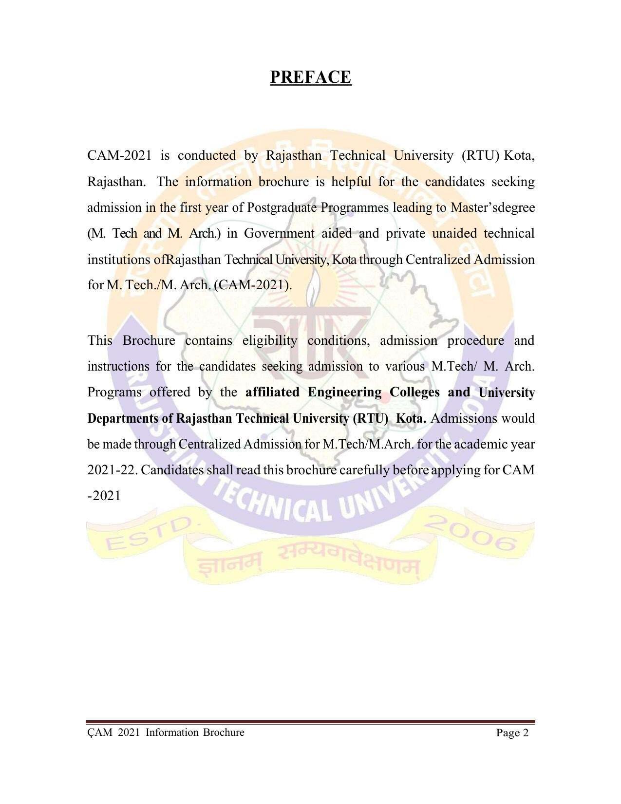 Rajasthan Technical University, Kota Information Brochure 2021-22 - Page 2
