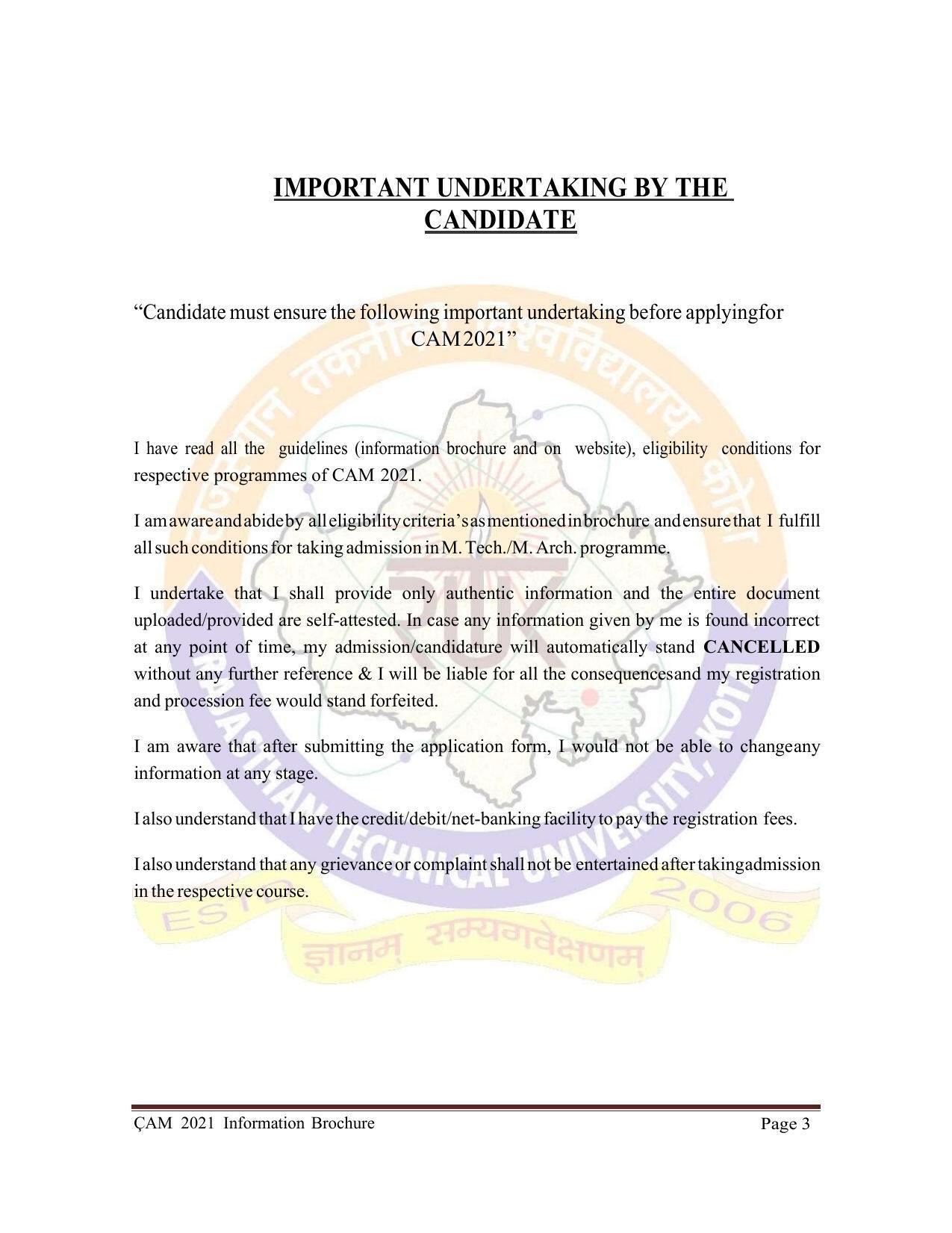 Rajasthan Technical University, Kota Information Brochure 2021-22 - Page 3