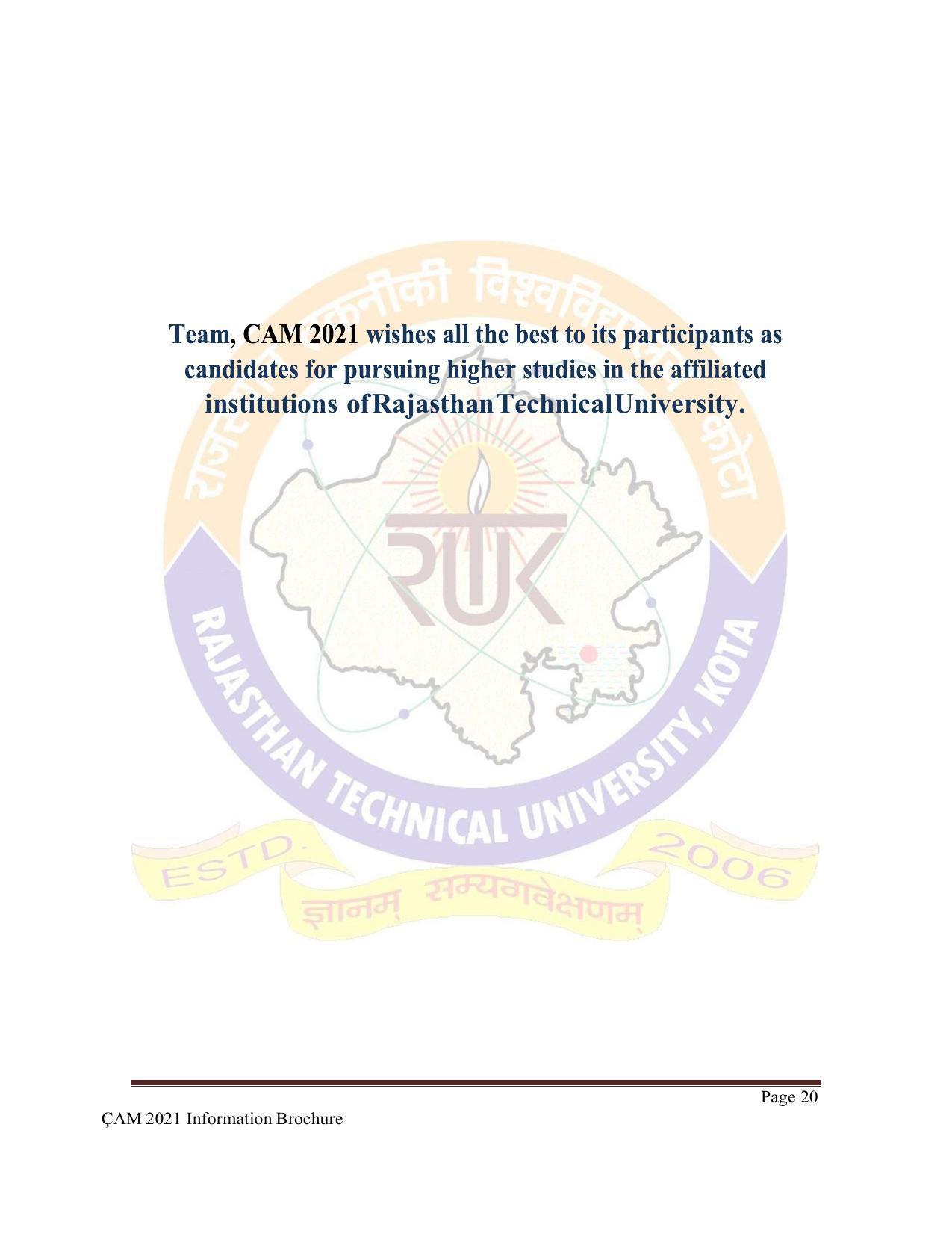 Rajasthan Technical University, Kota Information Brochure 2021-22 - Page 19