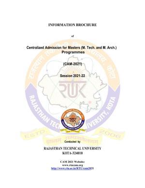 Rajasthan Technical University, Kota Information Brochure 2021-22