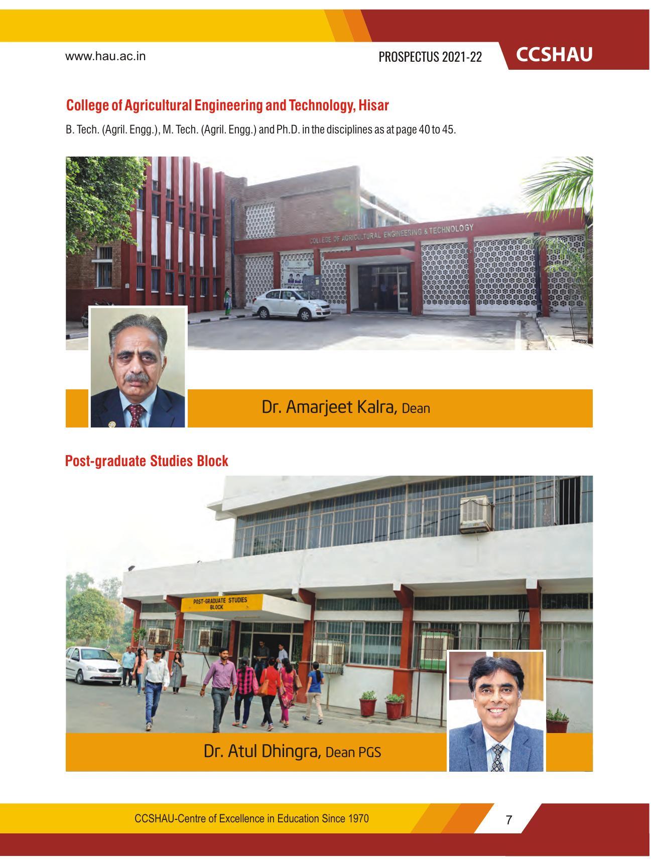 Chaudhary Charan Singh Haryana Agricultural University, Hisar 2021-22 (Prospectus) - Page 17