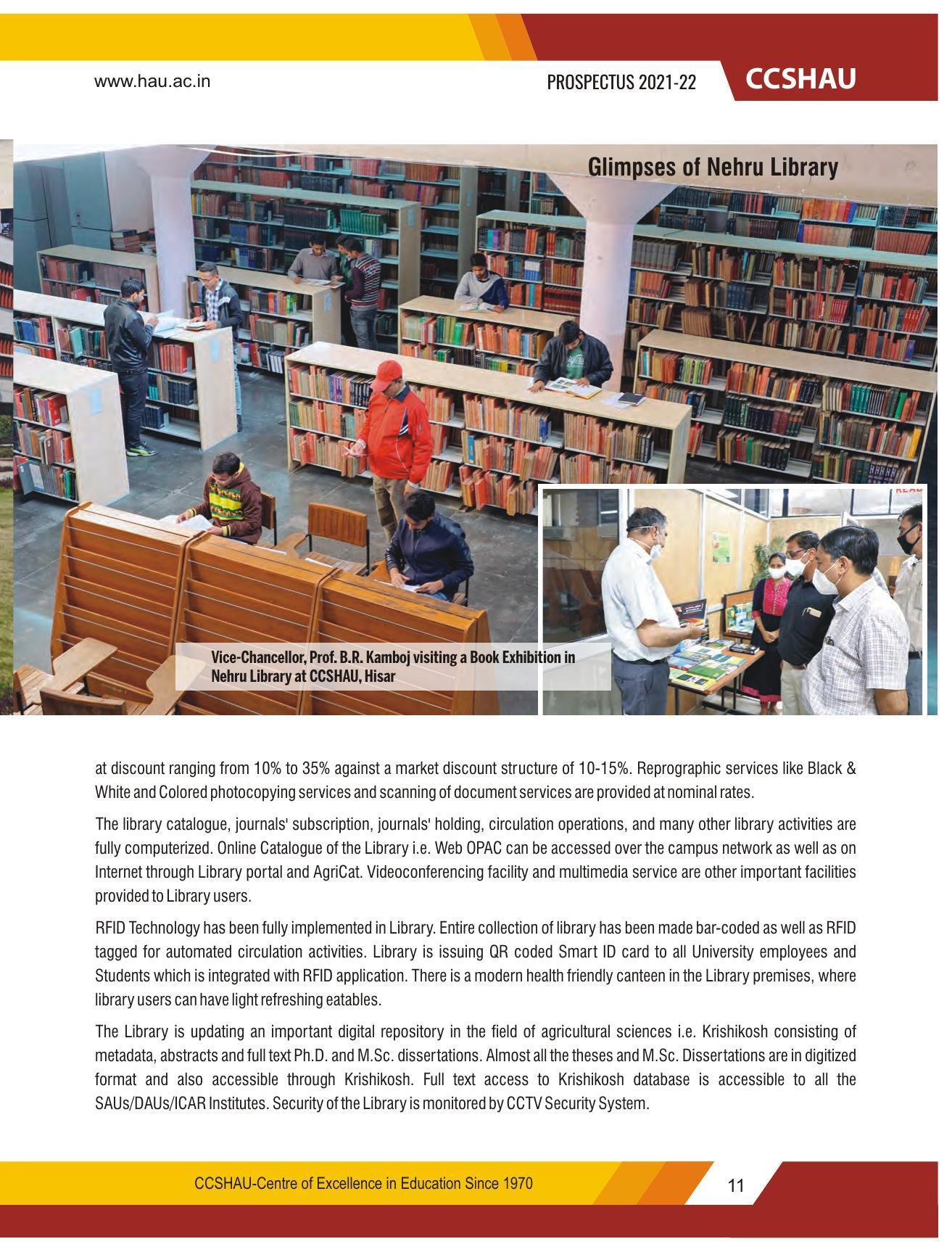 Chaudhary Charan Singh Haryana Agricultural University, Hisar 2021-22 (Prospectus) - Page 21