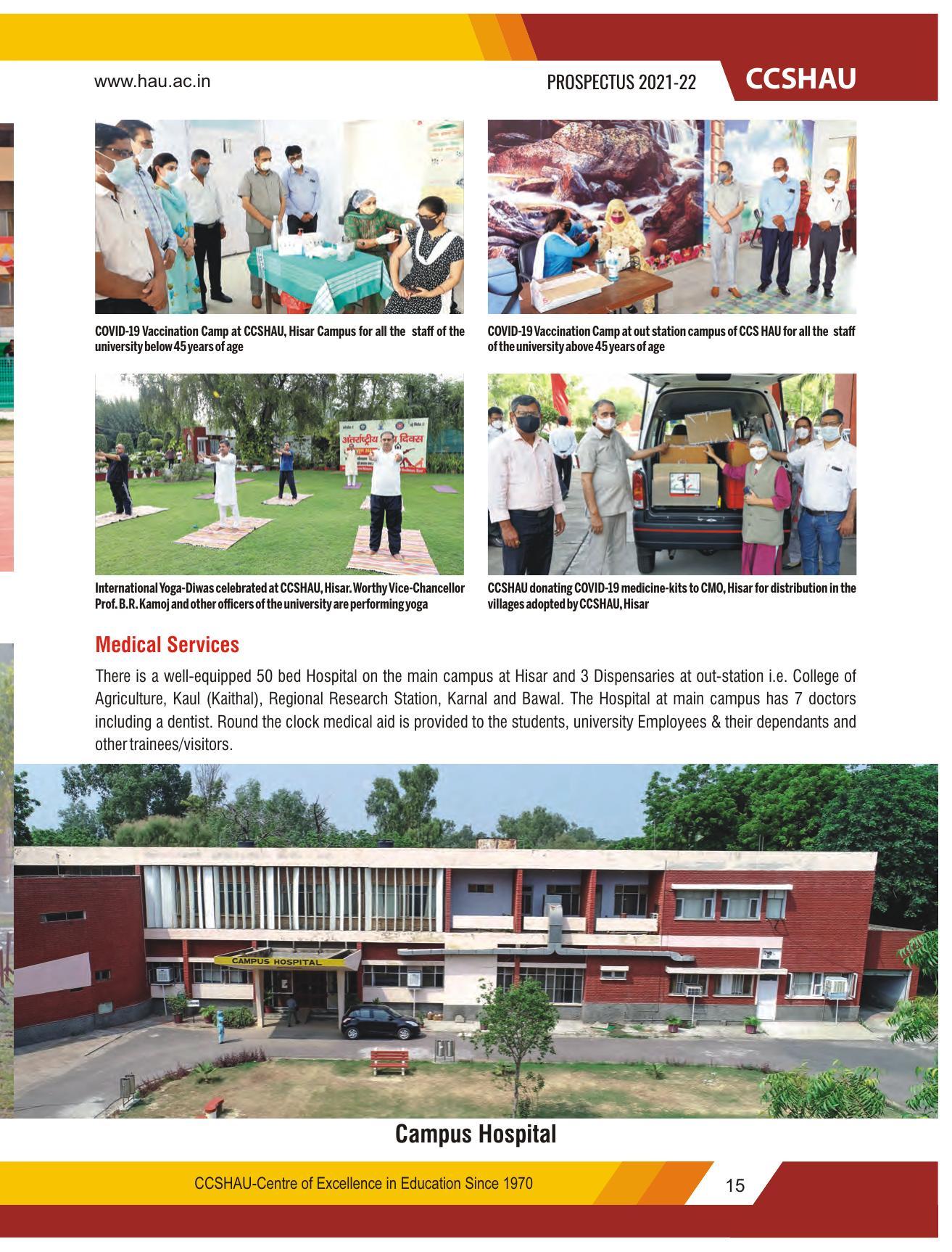 Chaudhary Charan Singh Haryana Agricultural University, Hisar 2021-22 (Prospectus) - Page 25