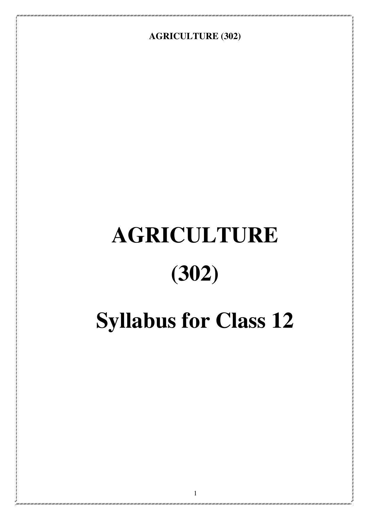 CUET Syllabus for Agriculture (English) - Page 1