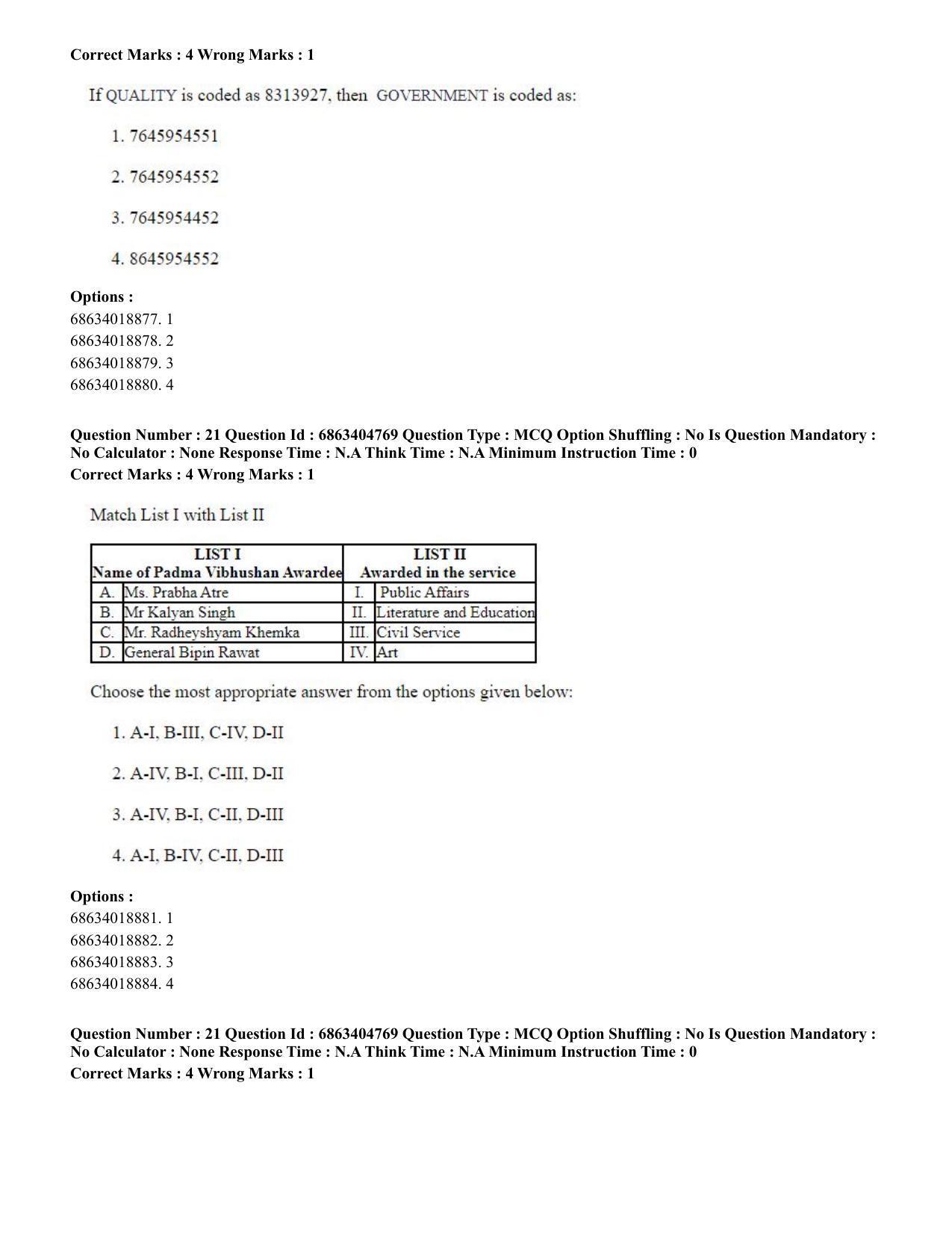 CUET PG 2023: HUQP25 – Music- Percussion (Eng.) - Shift 1 (5-06-2023) Question Paper - Page 22