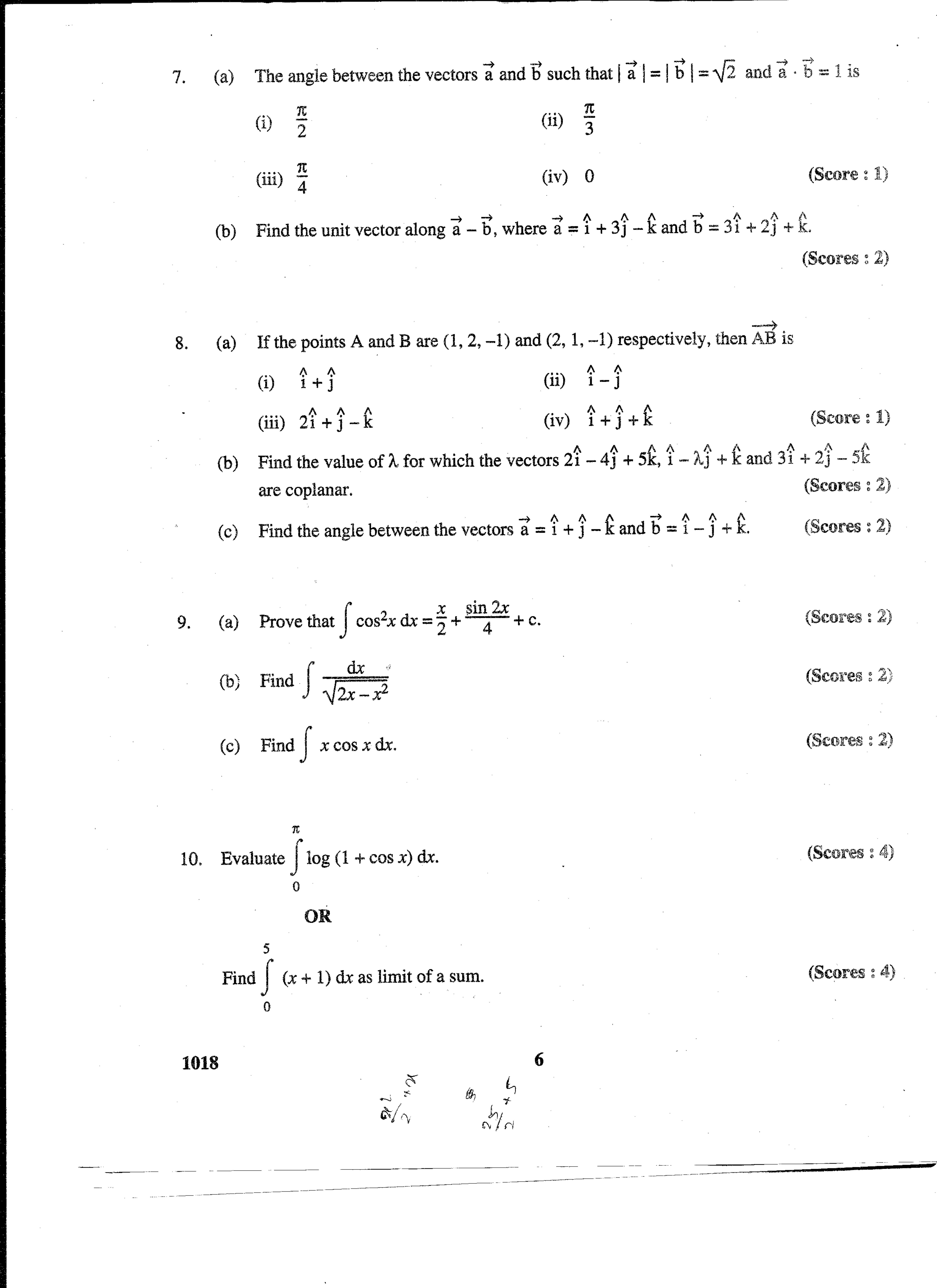 Kerala Plus Two 2016 Maths (Science) Question Paper              - Page 4