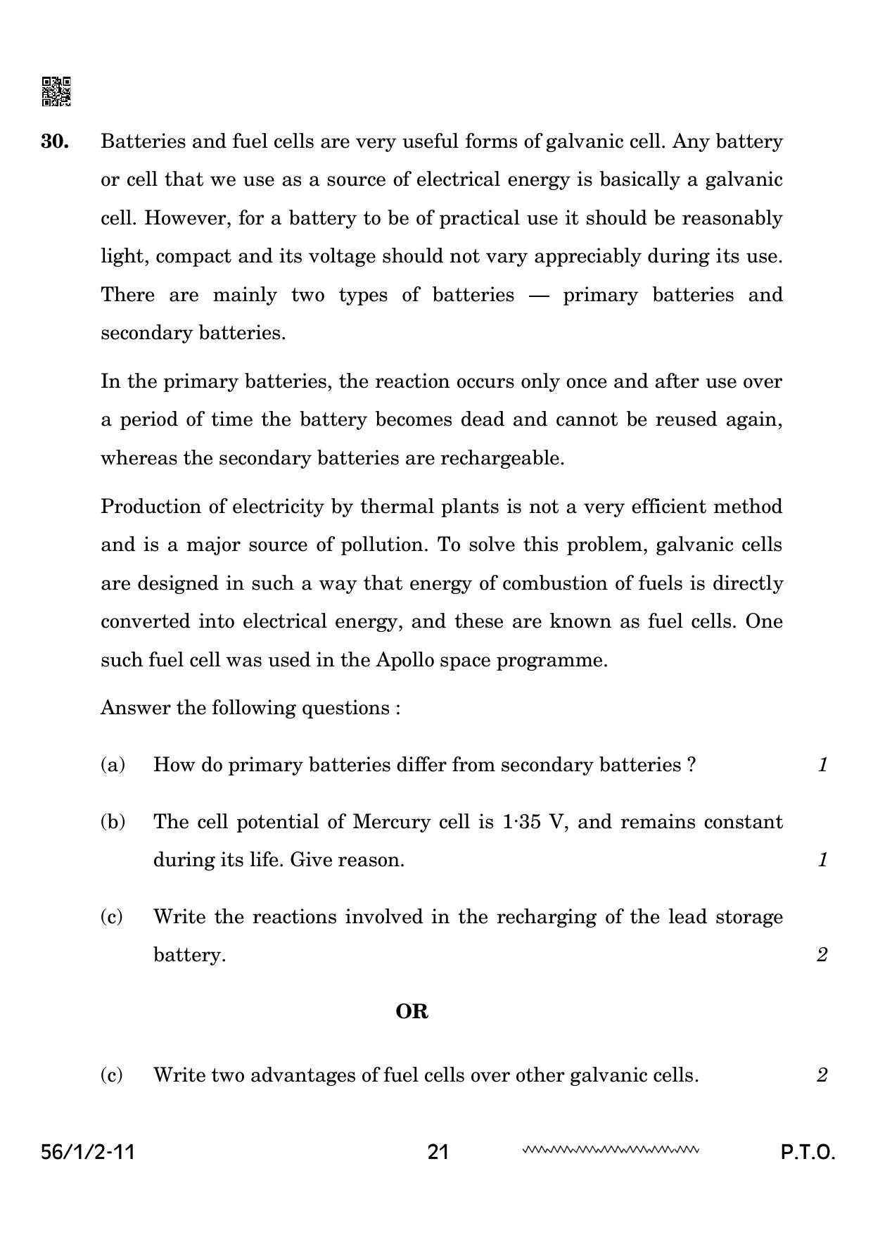 CBSE Class 12 56-1-2 Chemistry 2024 Question Paper - Page 21