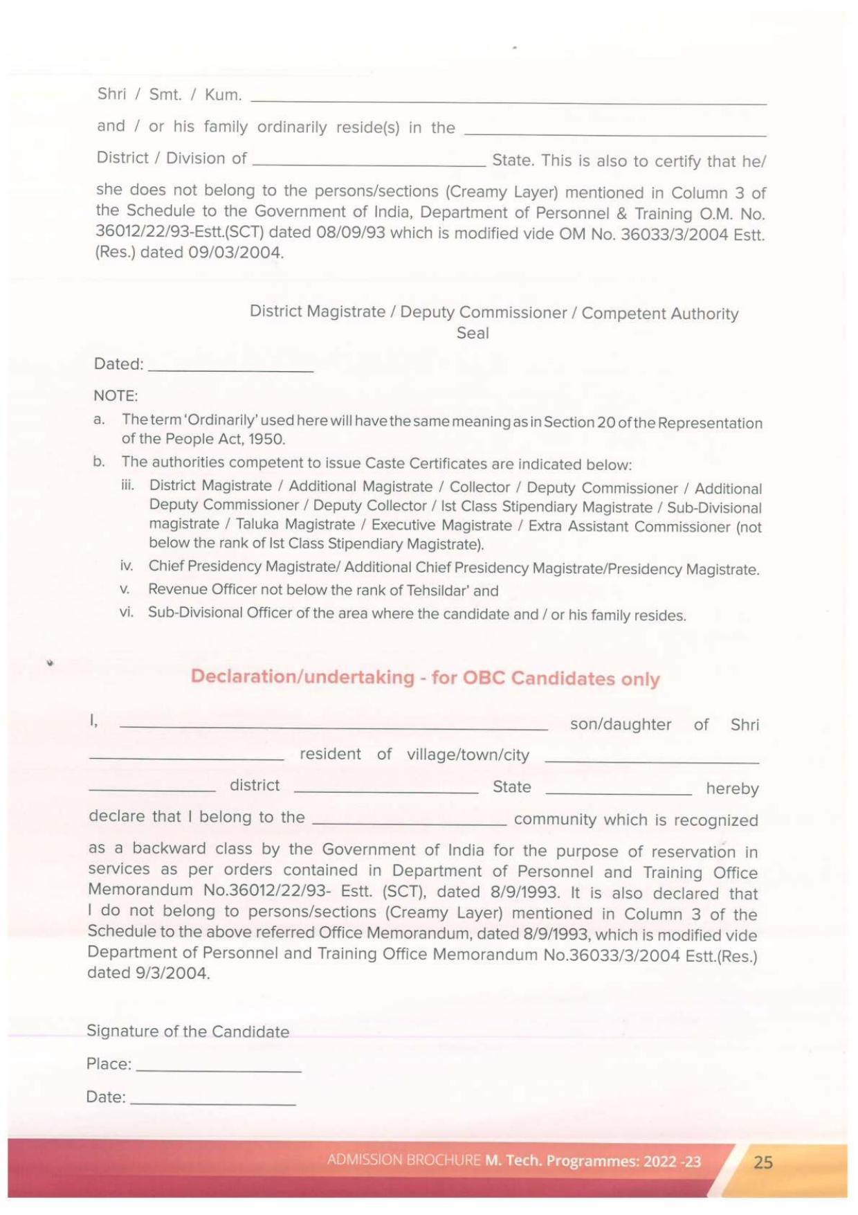 Delhi Technological University, Delhi MTech. Admission Brochure 2022-23 - Page 25