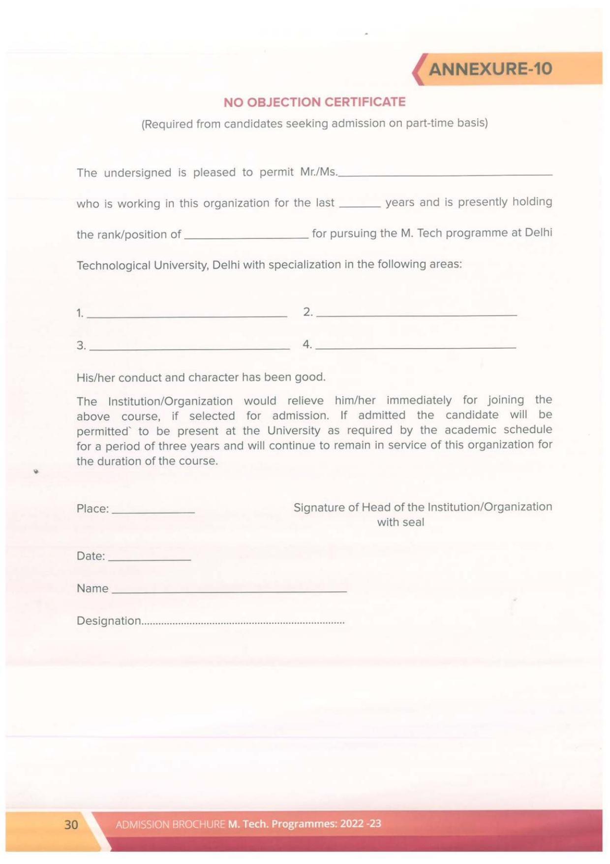 Delhi Technological University, Delhi MTech. Admission Brochure 2022-23 - Page 30