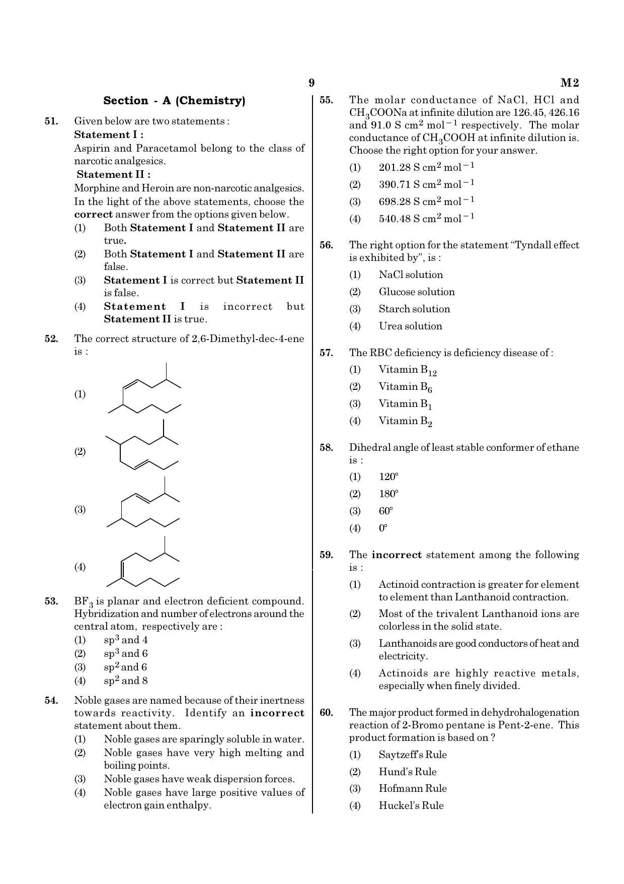 NEET M2 2021 Question Paper - Page 9