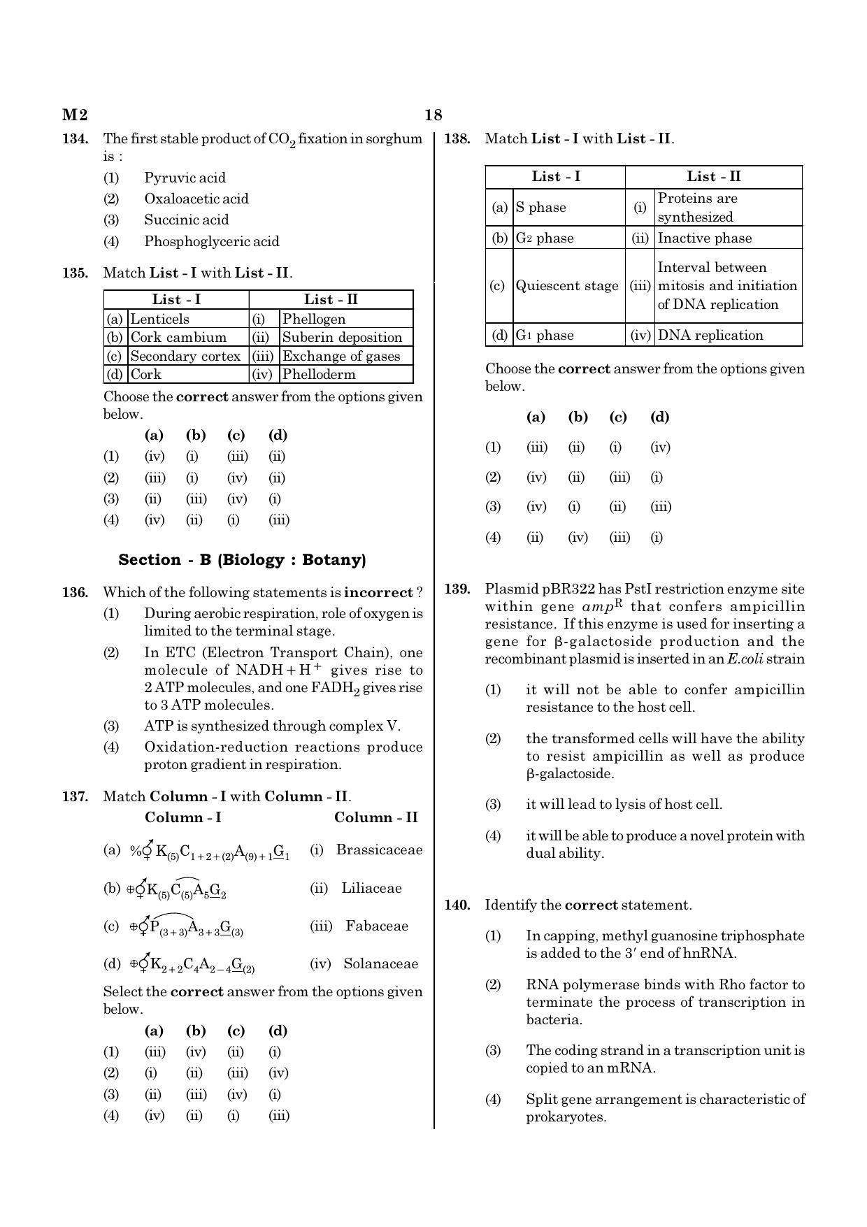 NEET M2 2021 Question Paper - Page 18