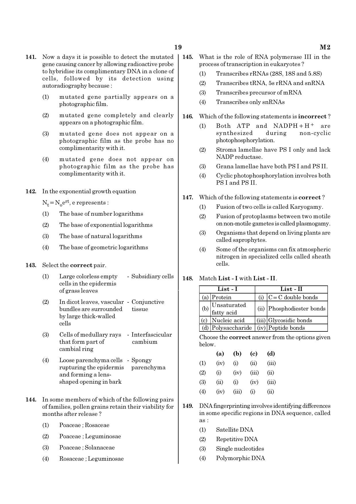 NEET M2 2021 Question Paper - Page 19