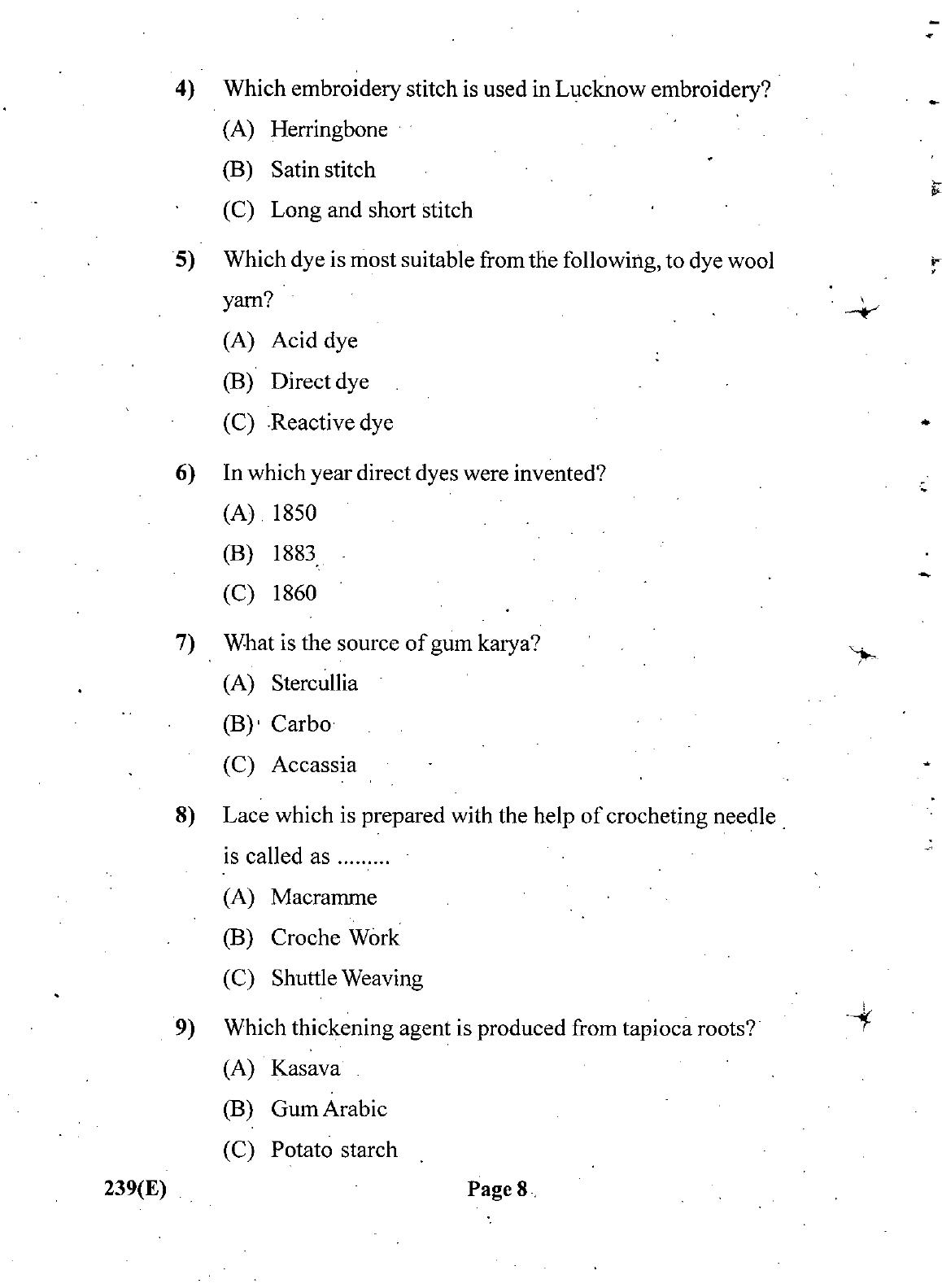 Gujarat Board Class 12th Question Paper March 2019: 239 (GE) - Page 8