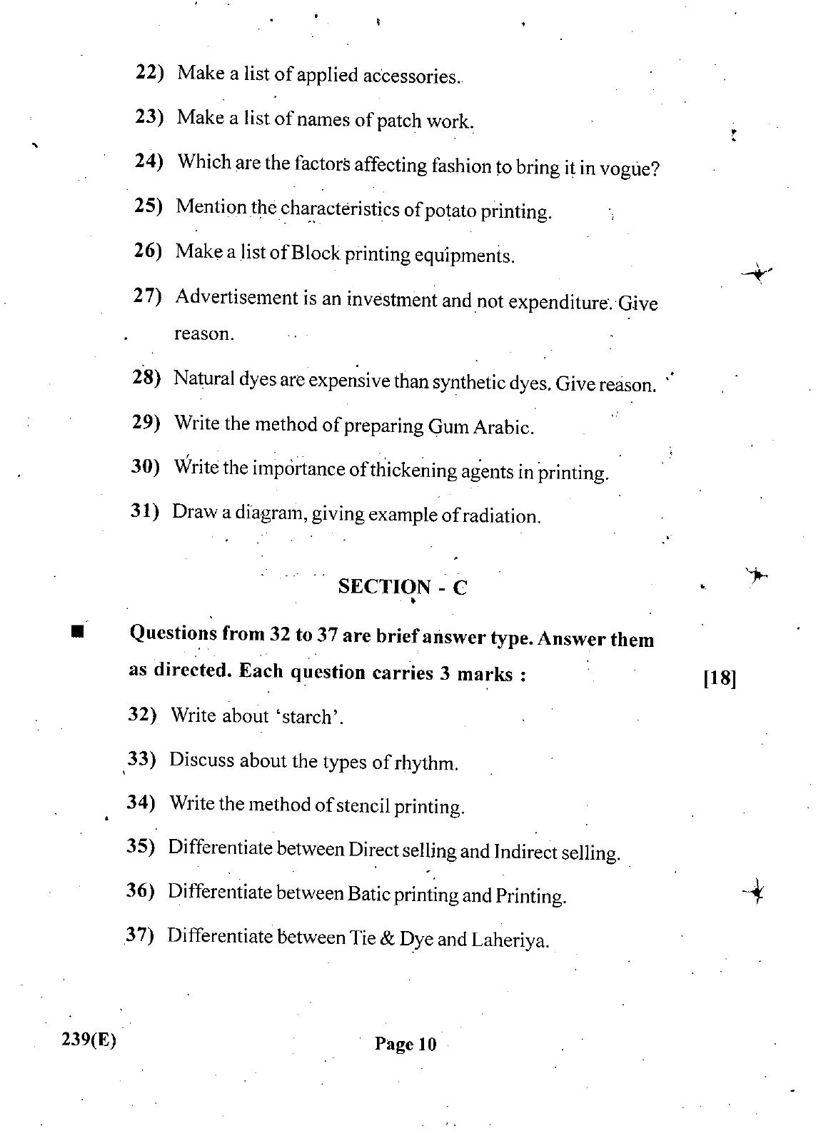 Gujarat Board Class 12th Question Paper March 2019: 239 (GE) - Page 10