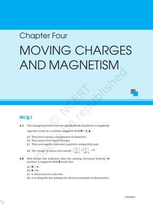 NCERT Exemplar Book for Class 12 Physics: Chapter 4 Moving Charges and Magnetism