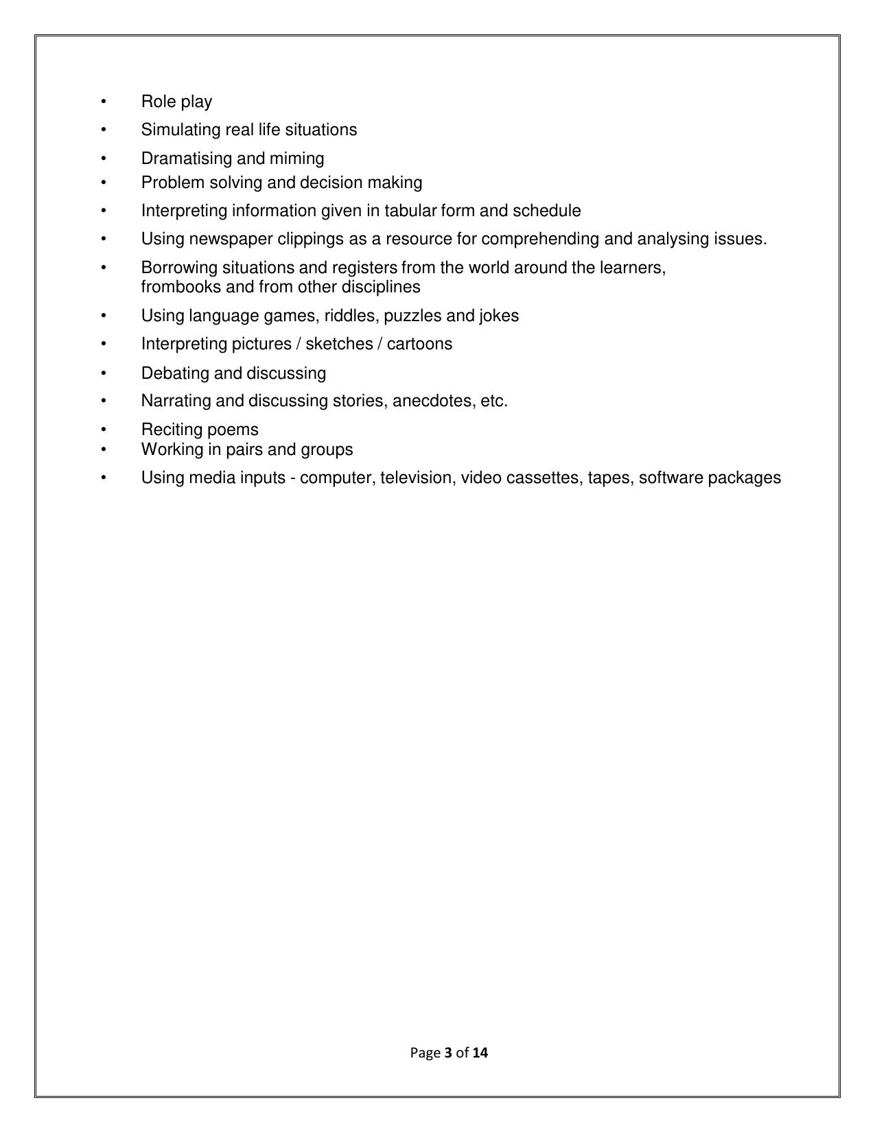 CBSE Class IX & X English language and literature Syllabus - Page 3