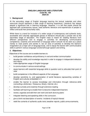 CBSE Class IX & X English language and literature Syllabus