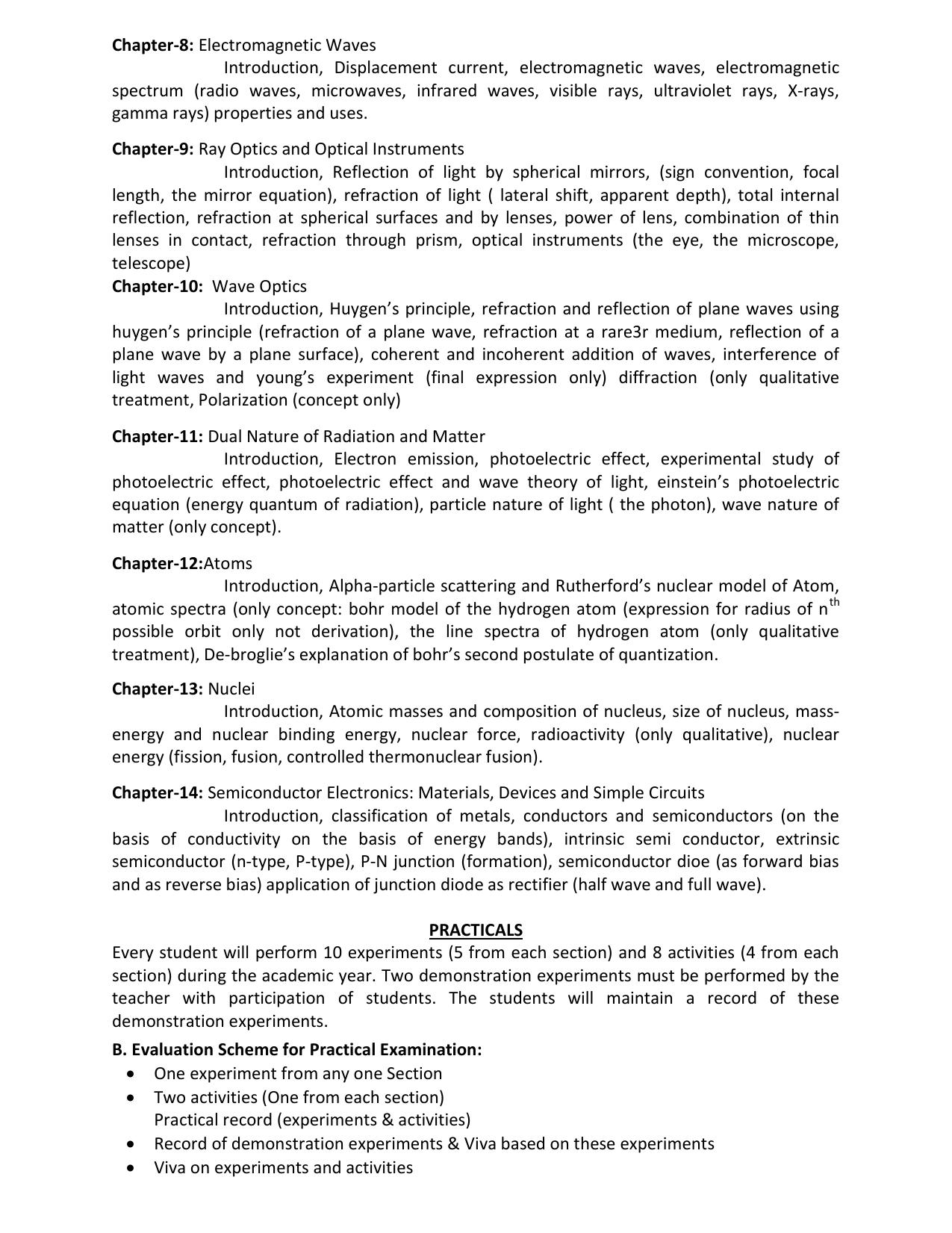 HP Board Class 12th Syllabus for Physics - Page 3