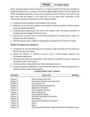 HP Board Class 12th Syllabus for Physics