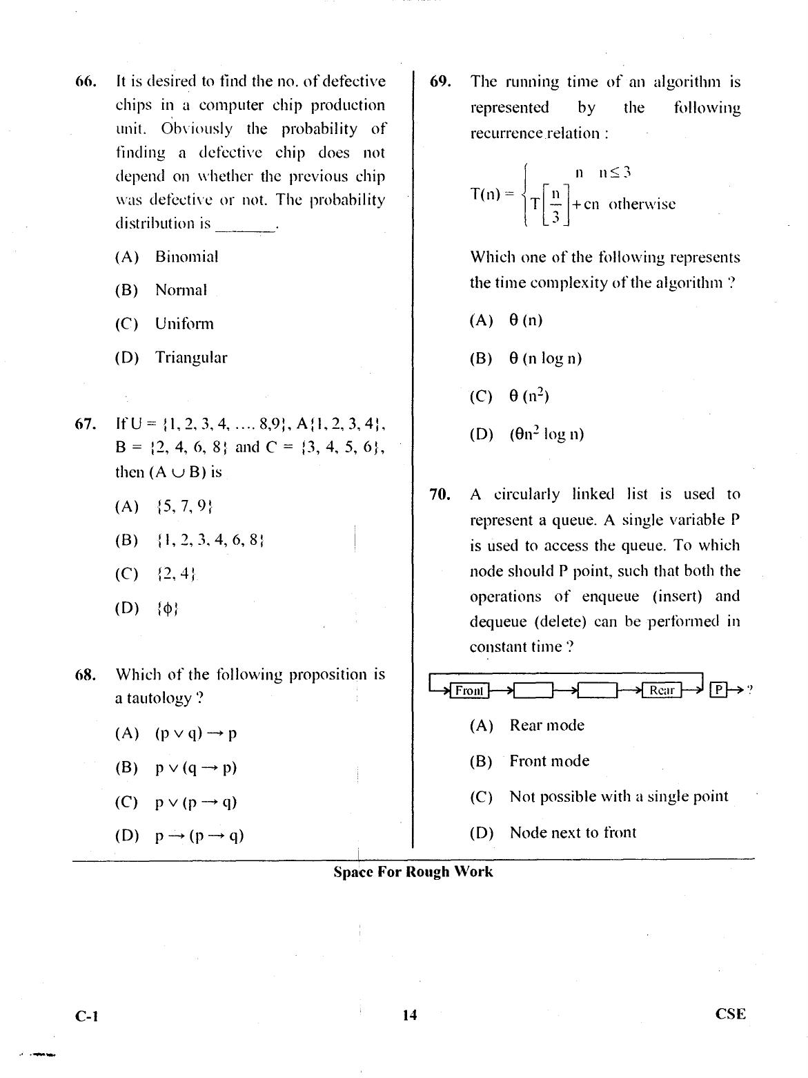 Karnataka PGCET 2017 Computer Science and Engineering Question Paper - Page 13