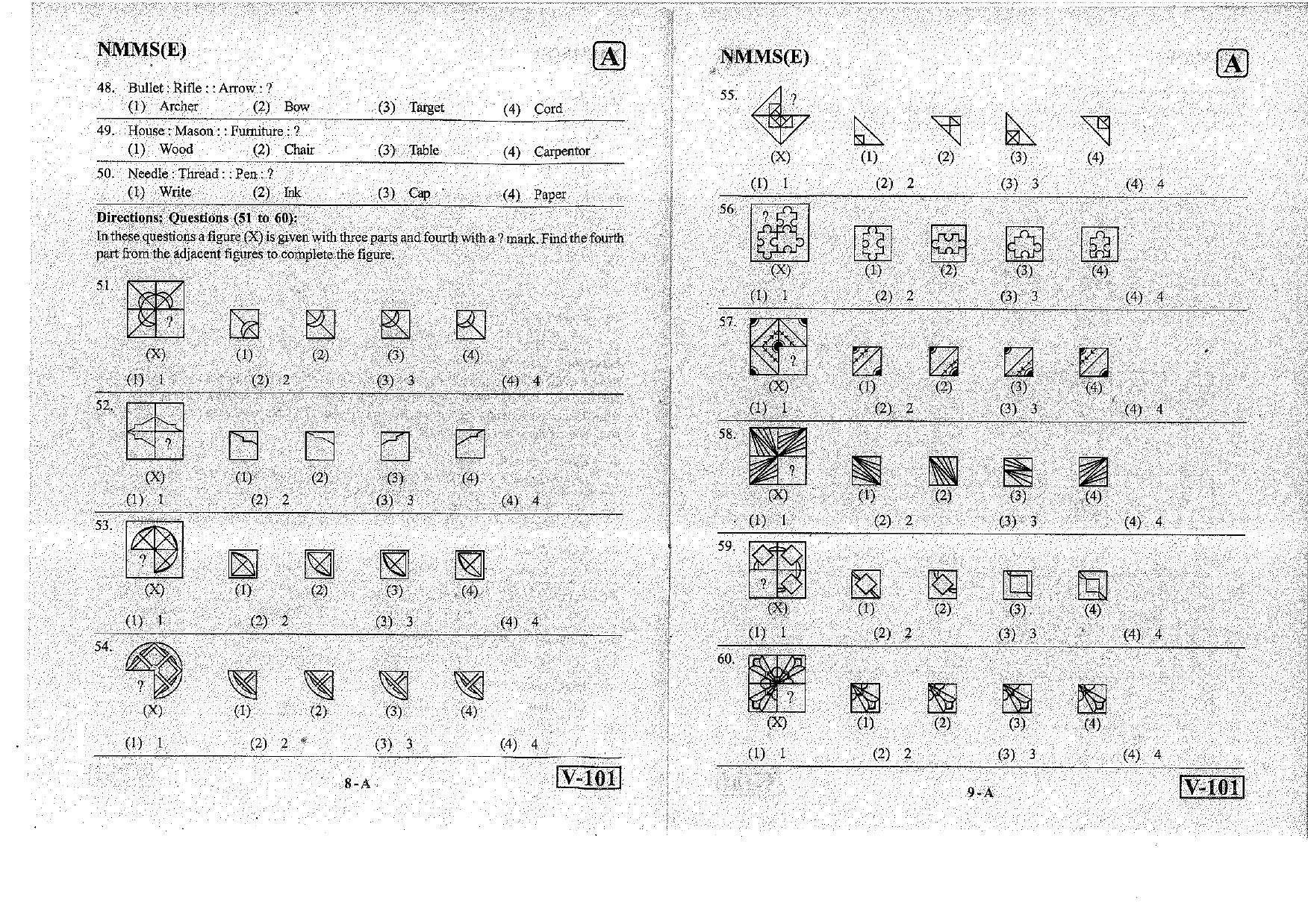 MAT - SAT English Nov 2018 (Set A) Class 8 Andhra Pradesh NMMS Question Papers - Page 5