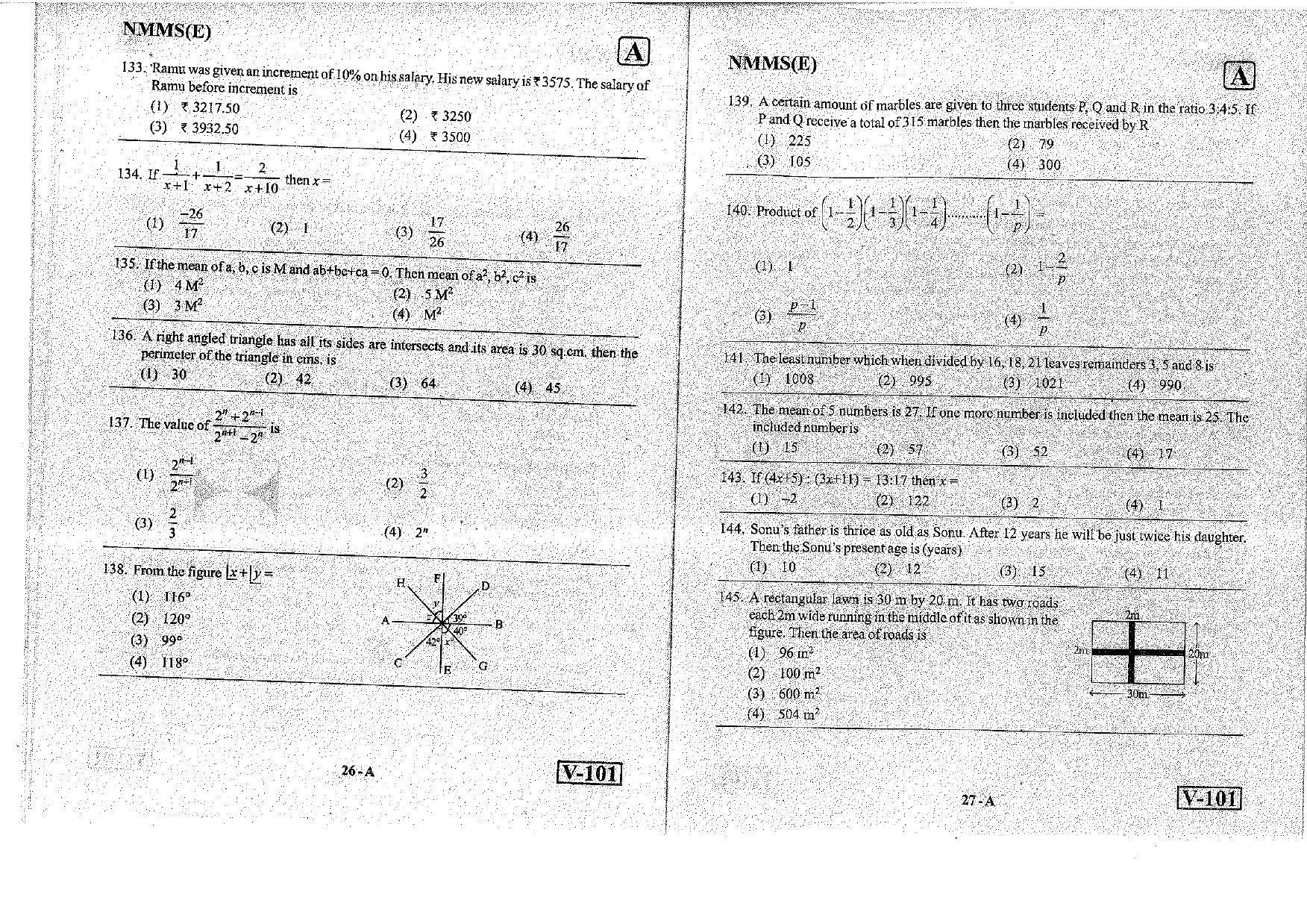 MAT - SAT English Nov 2018 (Set A) Class 8 Andhra Pradesh NMMS Question Papers - Page 14