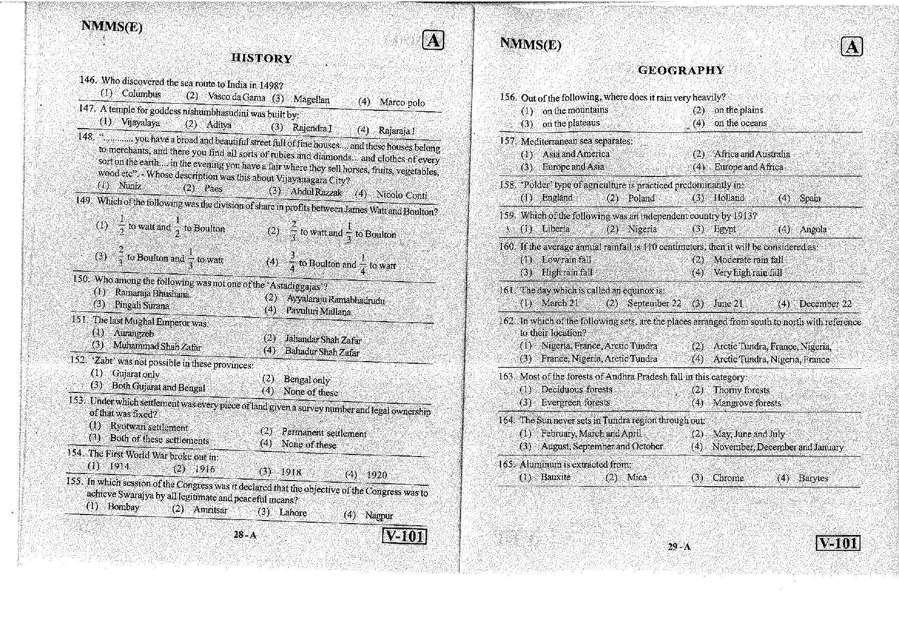 MAT - SAT English Nov 2018 (Set A) Class 8 Andhra Pradesh NMMS Question Papers - Page 15