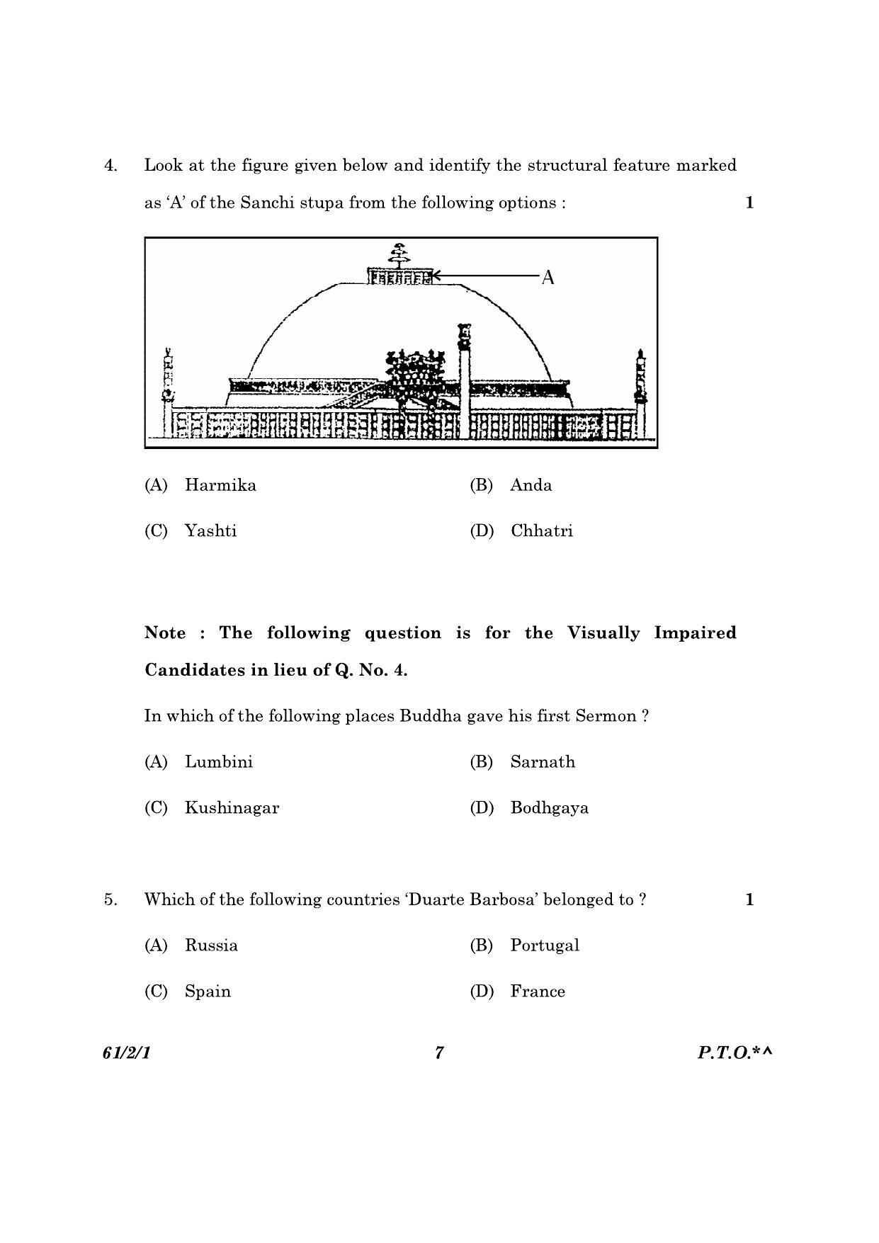 CBSE Class 12 61-2-1 History 2023 Question Paper - Page 7