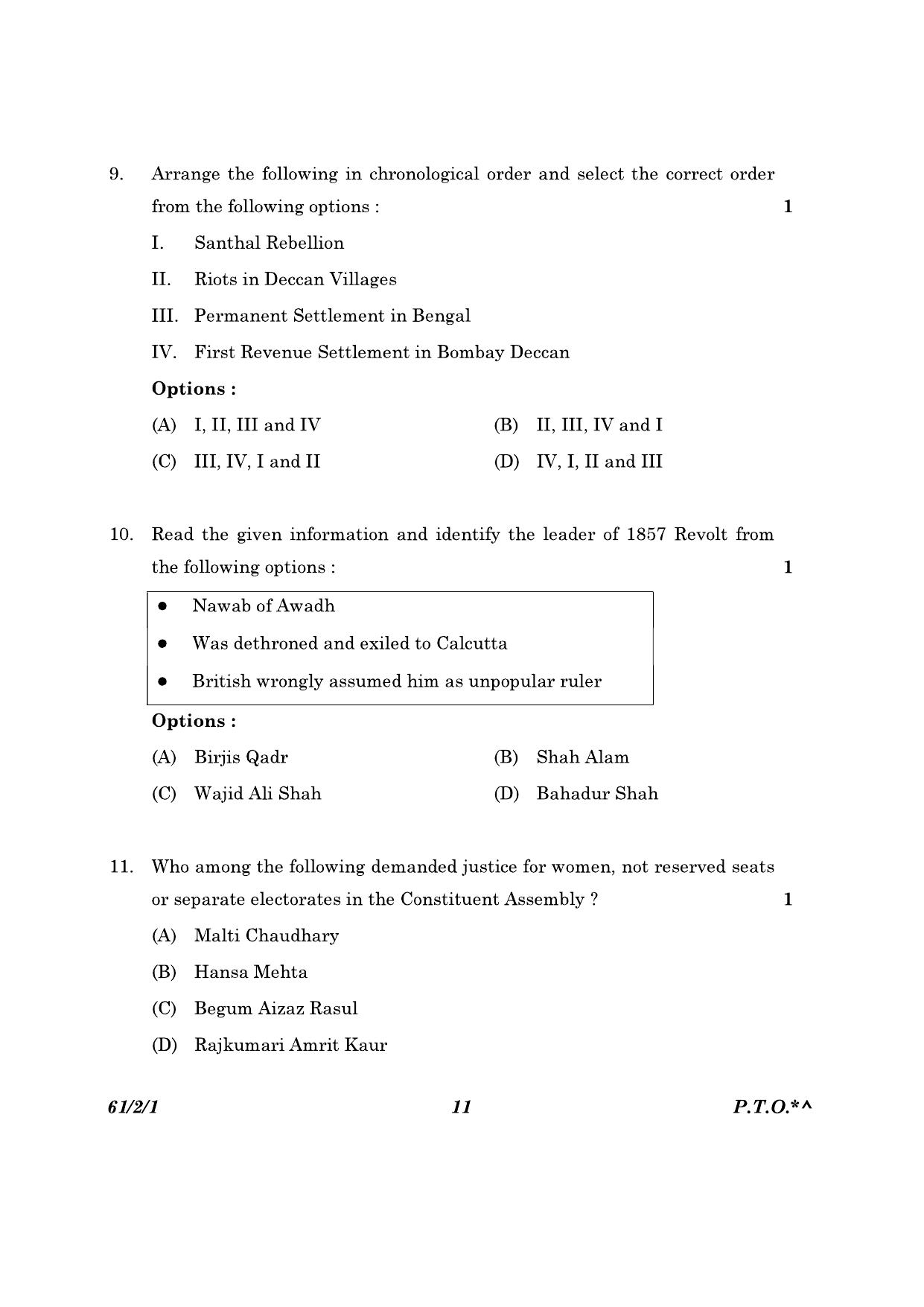 CBSE Class 12 61-2-1 History 2023 Question Paper - Page 11