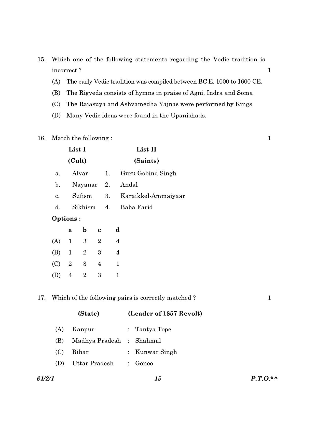 CBSE Class 12 61-2-1 History 2023 Question Paper - Page 15