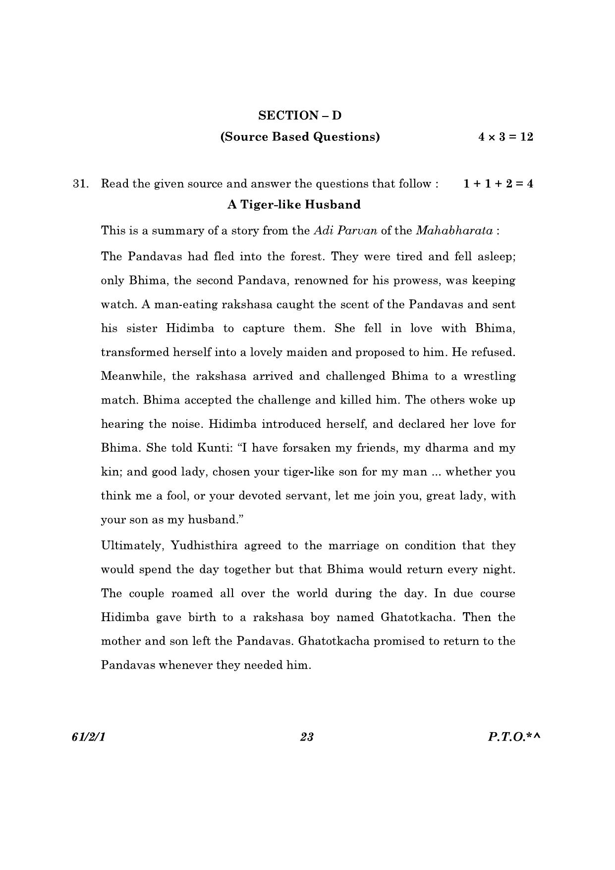 CBSE Class 12 61-2-1 History 2023 Question Paper - Page 23