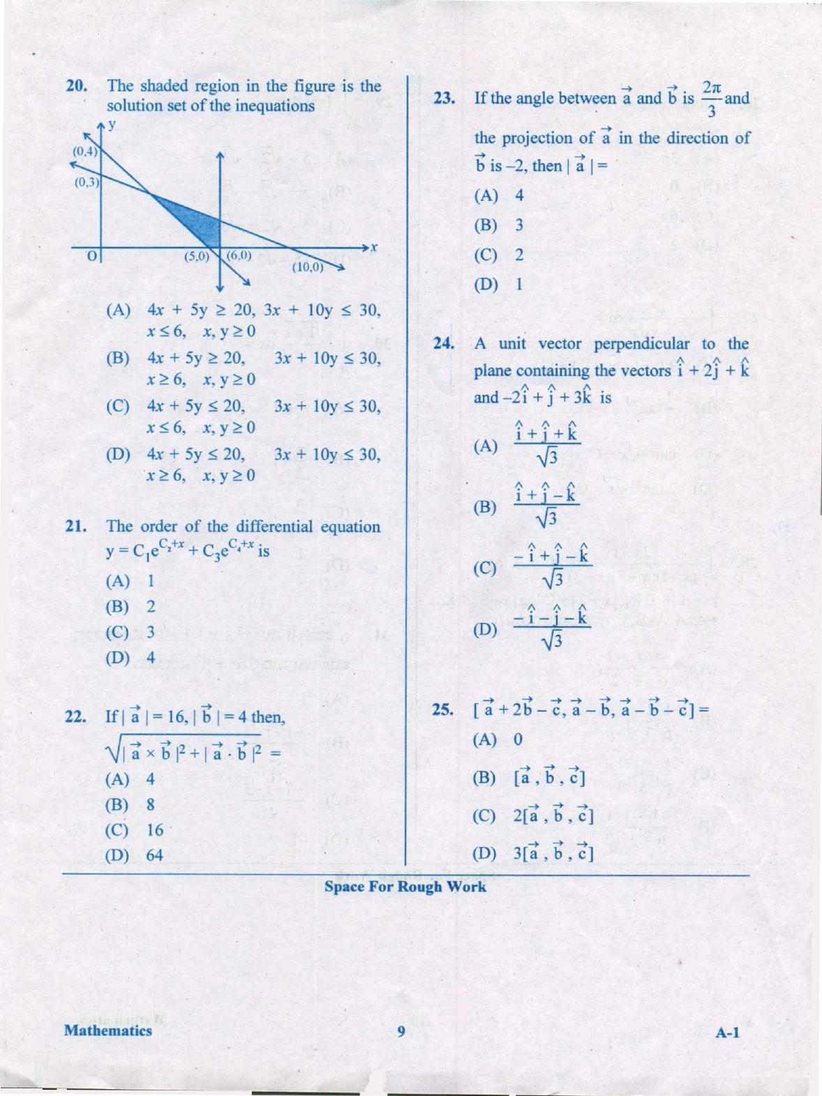 KCET Mathematics 2019 Question Papers - Page 9