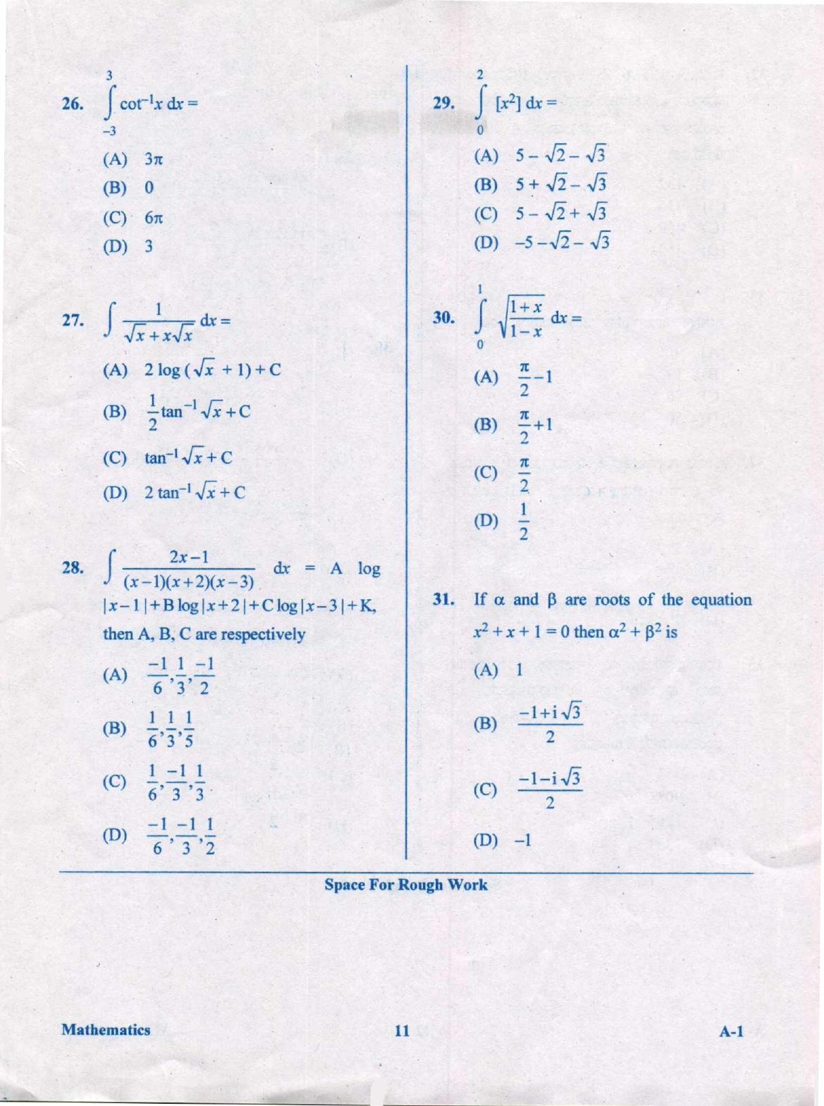 KCET Mathematics 2019 Question Papers - Page 11