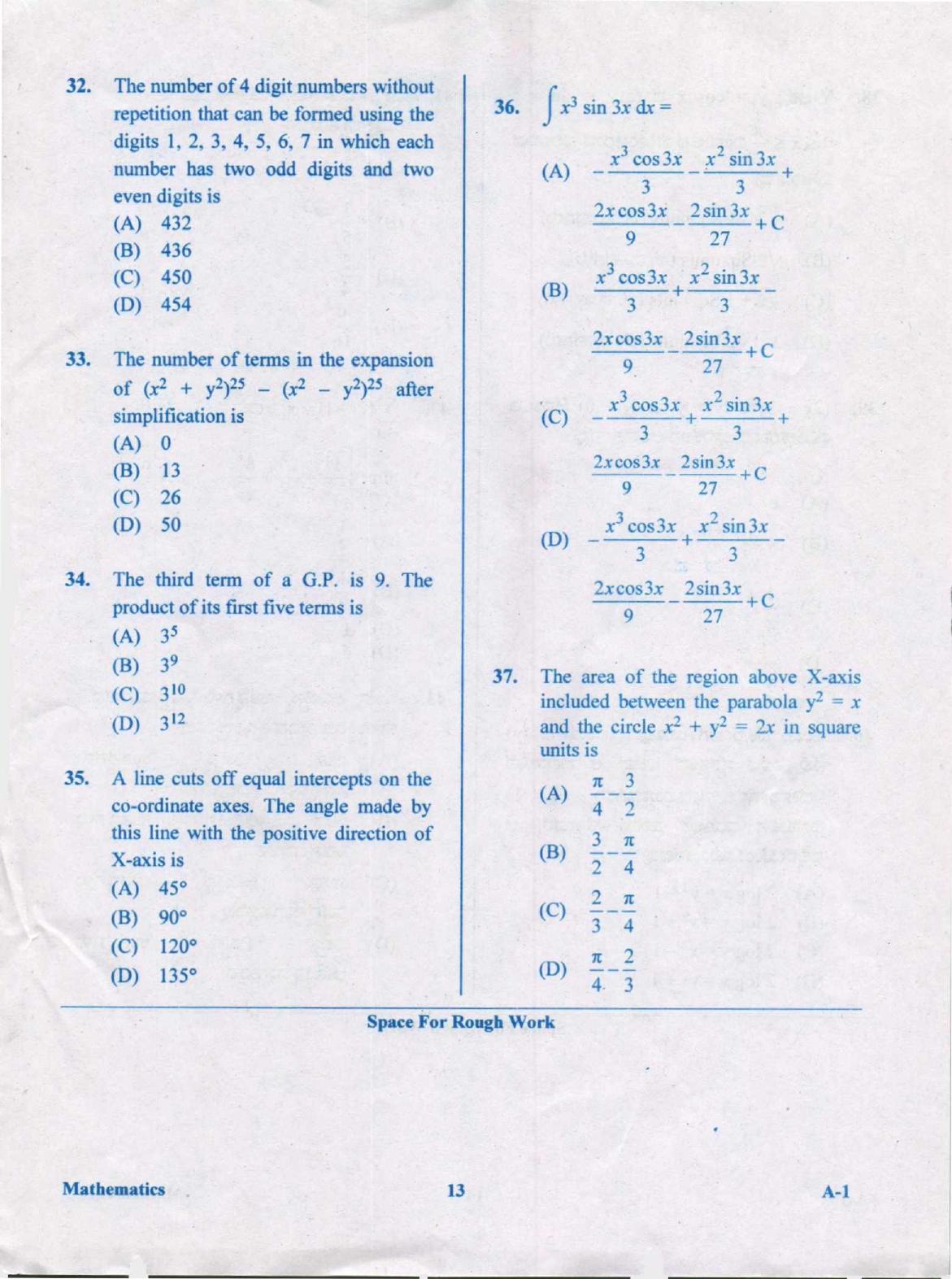 KCET Mathematics 2019 Question Papers - Page 13