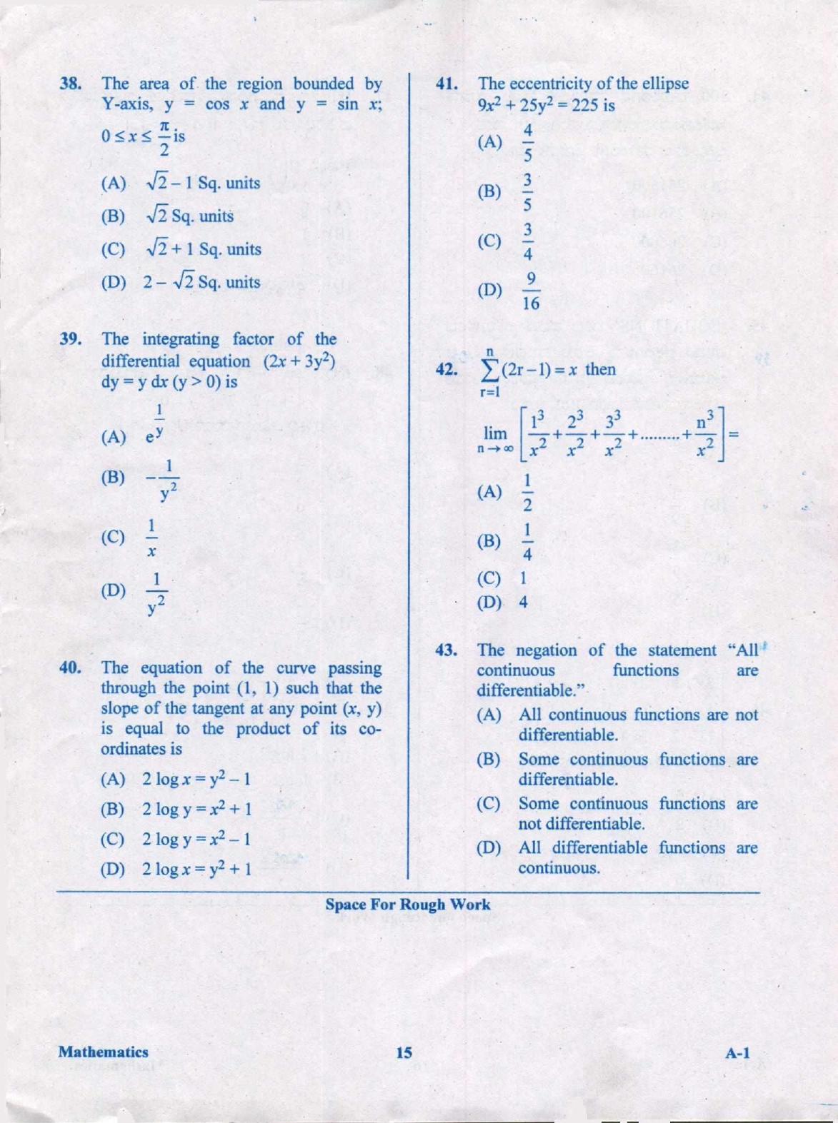 KCET Mathematics 2019 Question Papers - Page 15