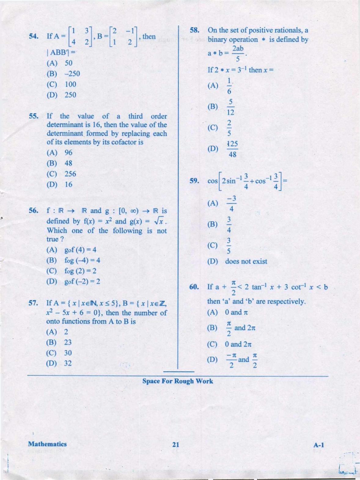 KCET Mathematics 2019 Question Papers - Page 21