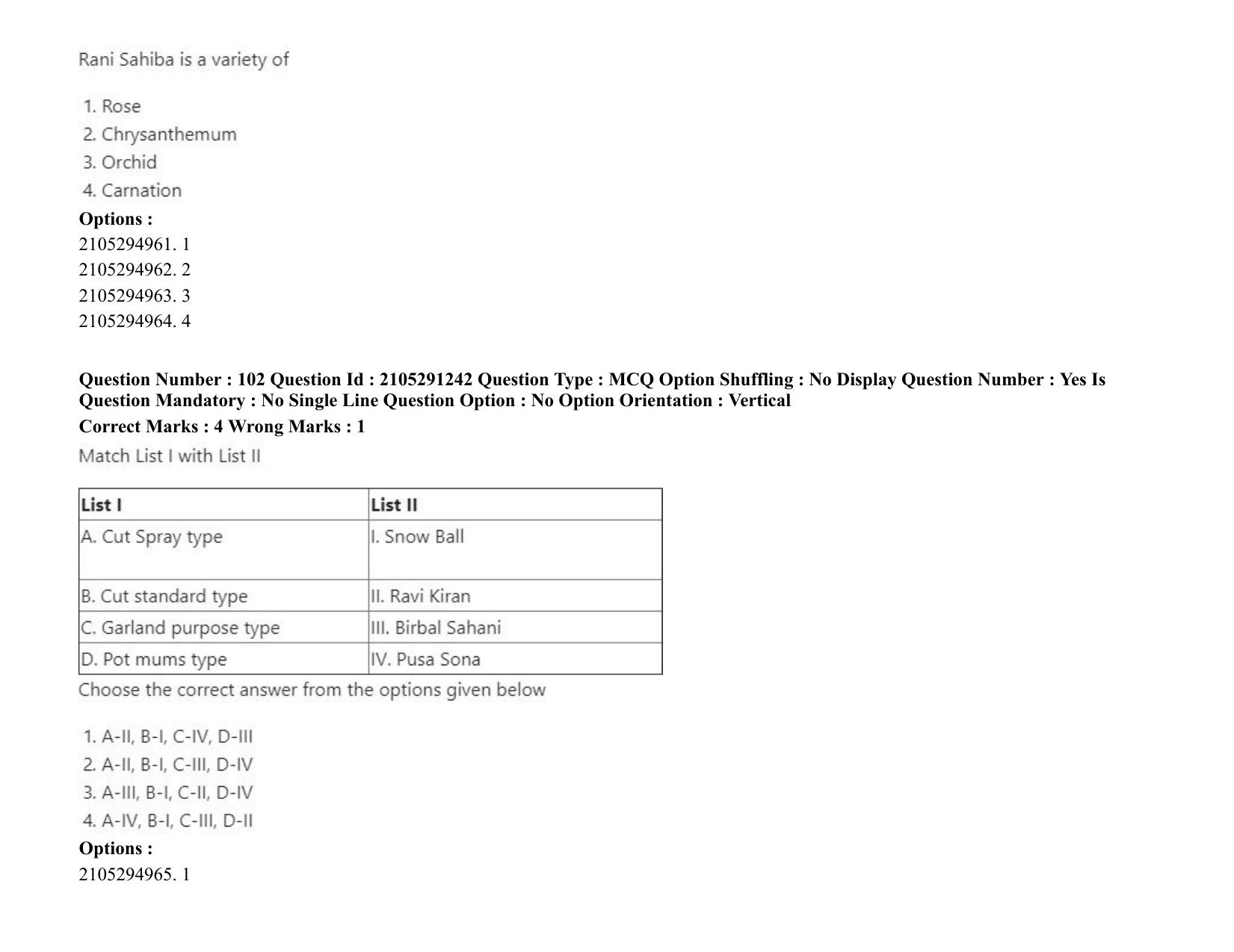 ICAR AIEEA PG 2020 HORTICULTURE Question Paper - Page 60