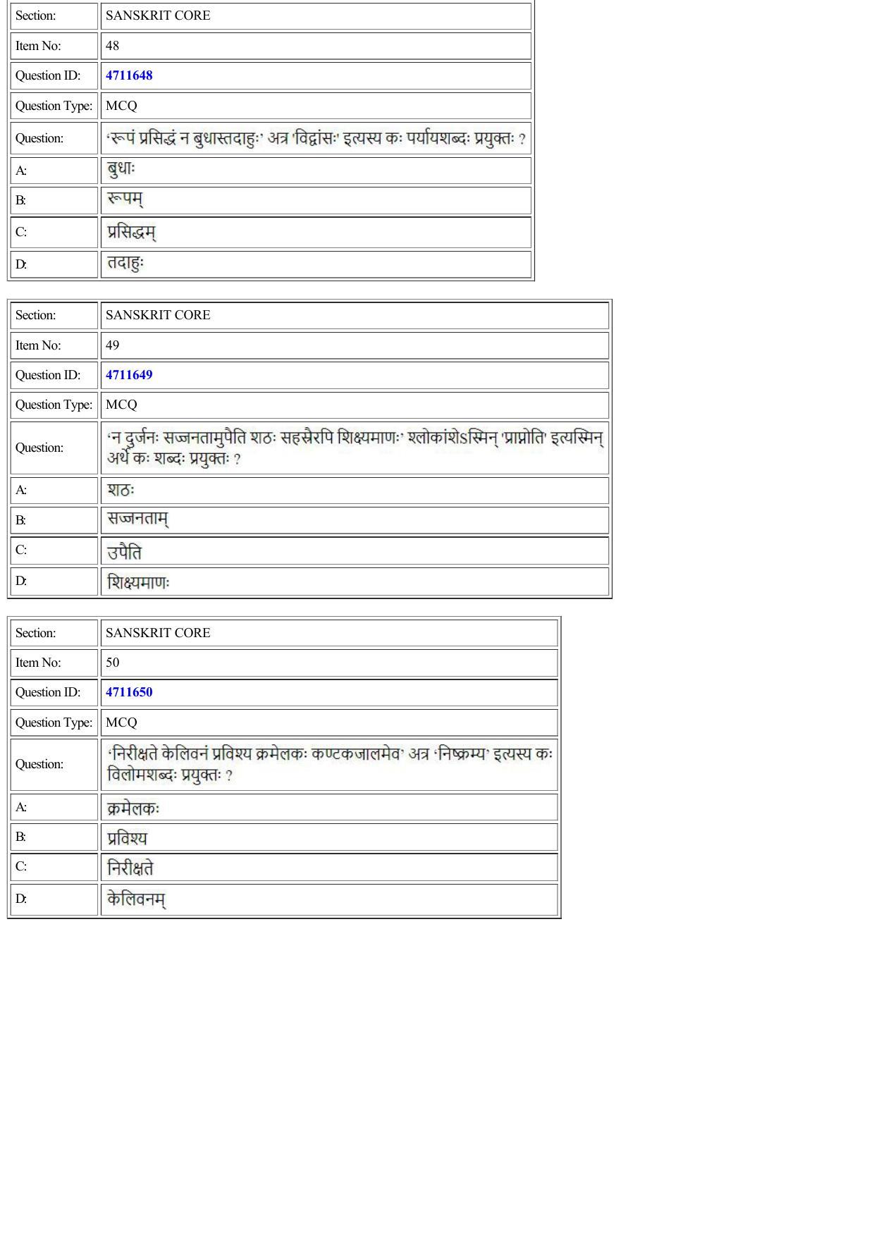 CUET 2022 Question Paper of Sanskrit Core - Page 19