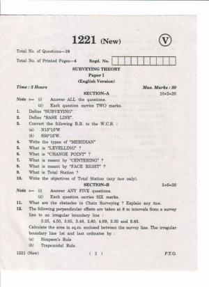 AP Inter 1st Year Surveying Theory-I (New) May-2019-Vocational Question Paper