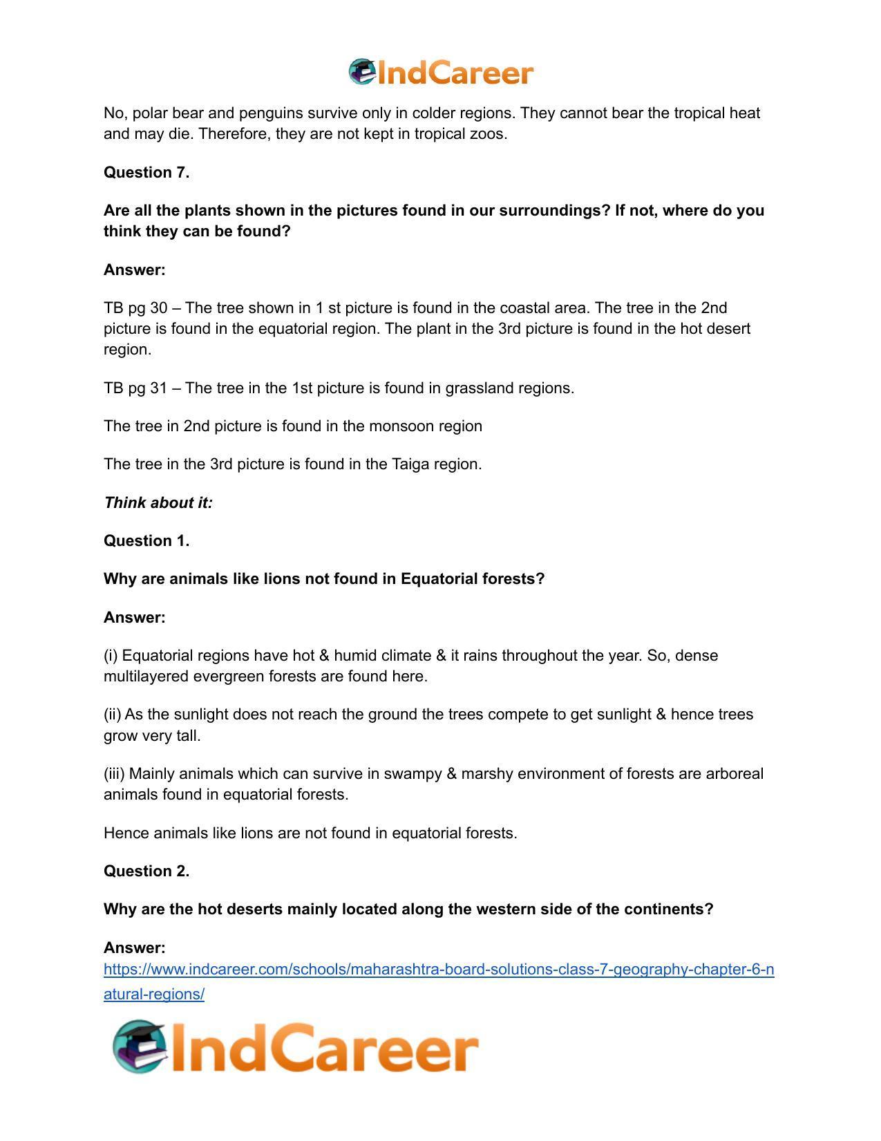 Maharashtra Board Solutions Class 7-Geography: Chapter 6- Natural Regions - Page 11