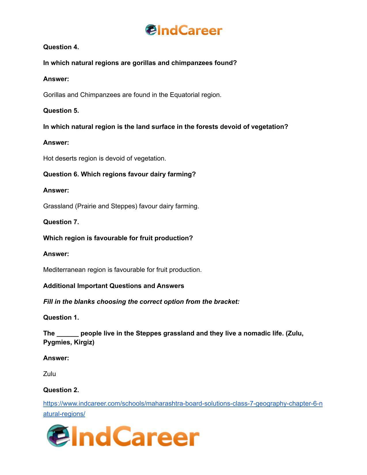Maharashtra Board Solutions Class 7-Geography: Chapter 6- Natural Regions - Page 17