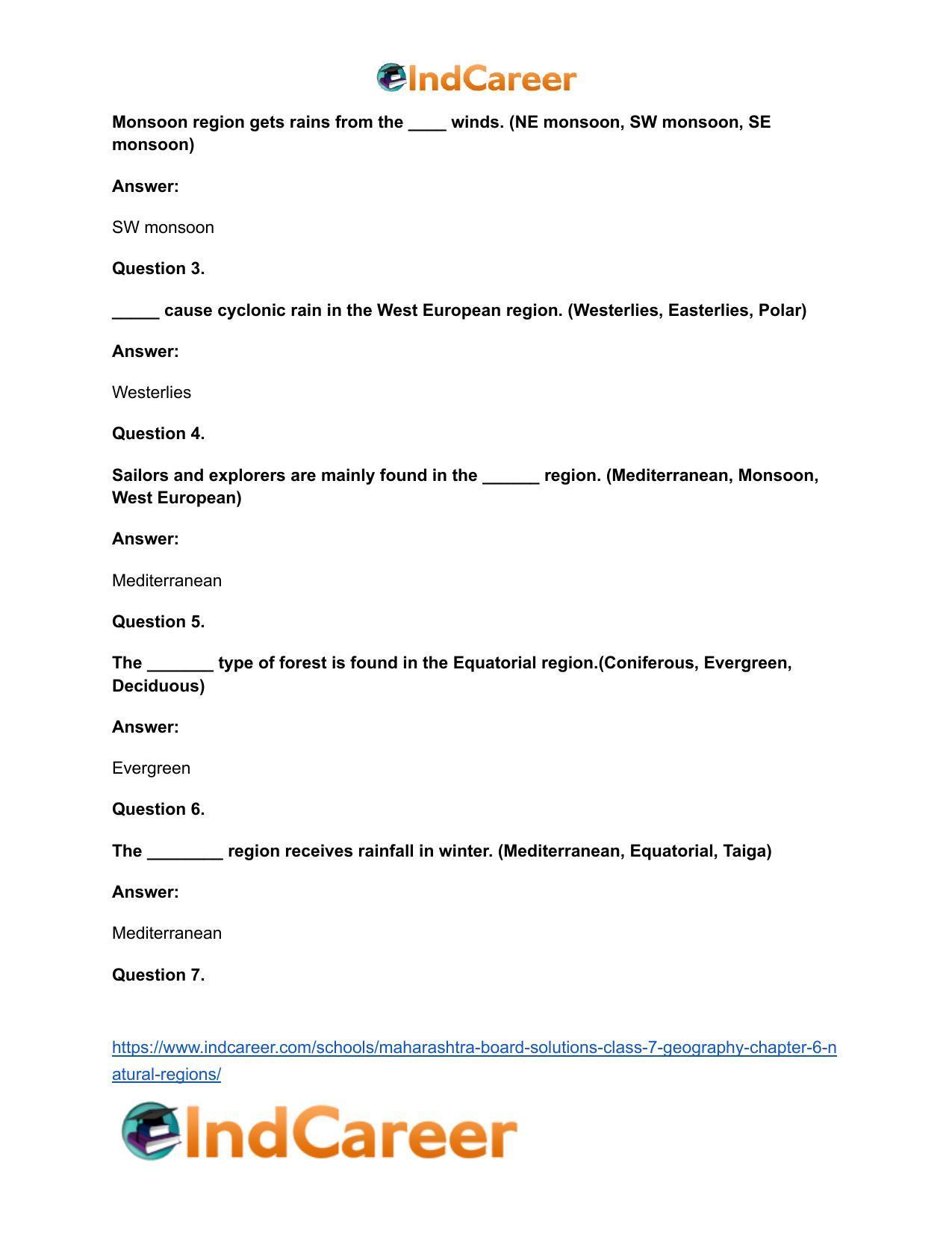 Maharashtra Board Solutions Class 7-Geography: Chapter 6- Natural Regions - Page 18