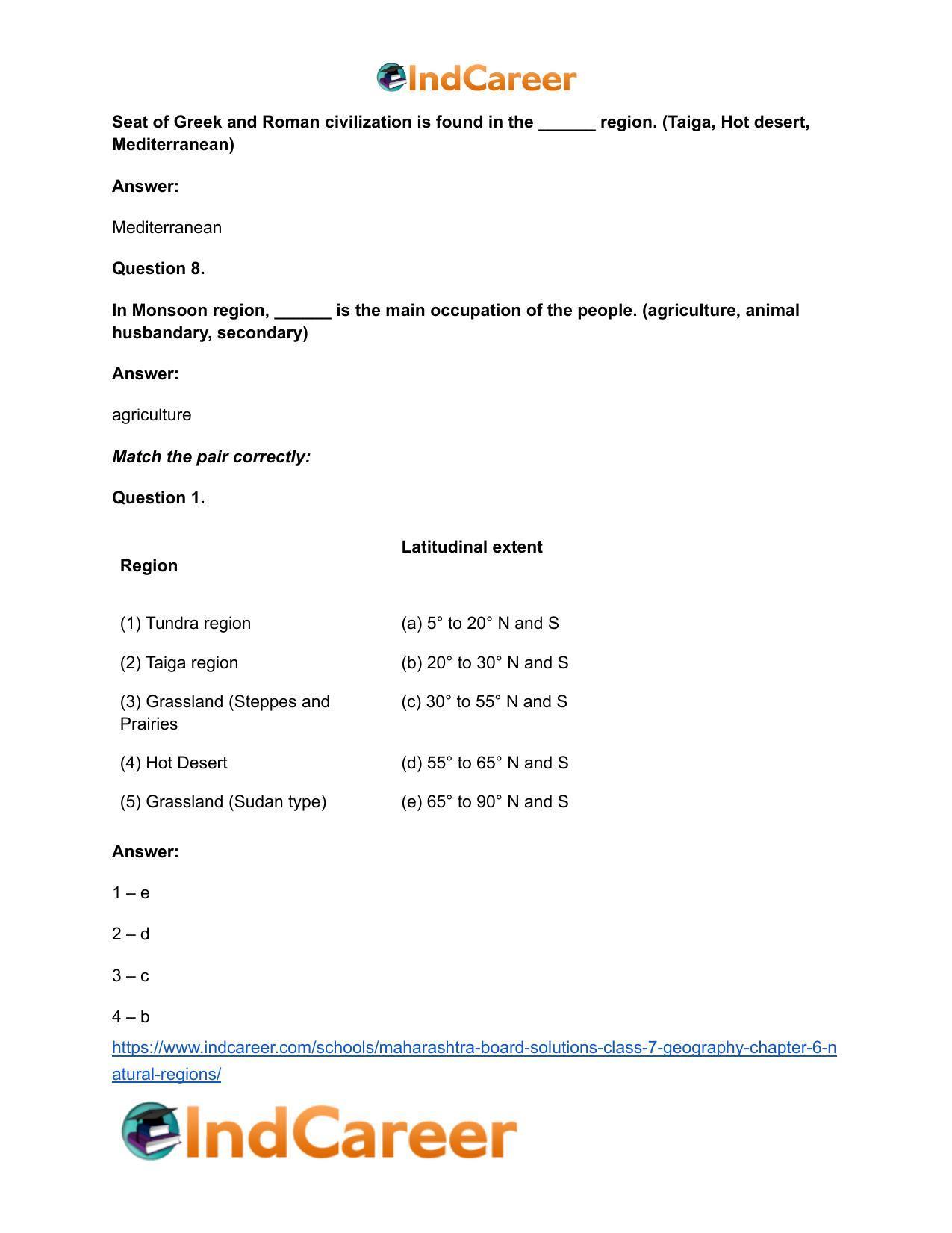 Maharashtra Board Solutions Class 7-Geography: Chapter 6- Natural Regions - Page 19