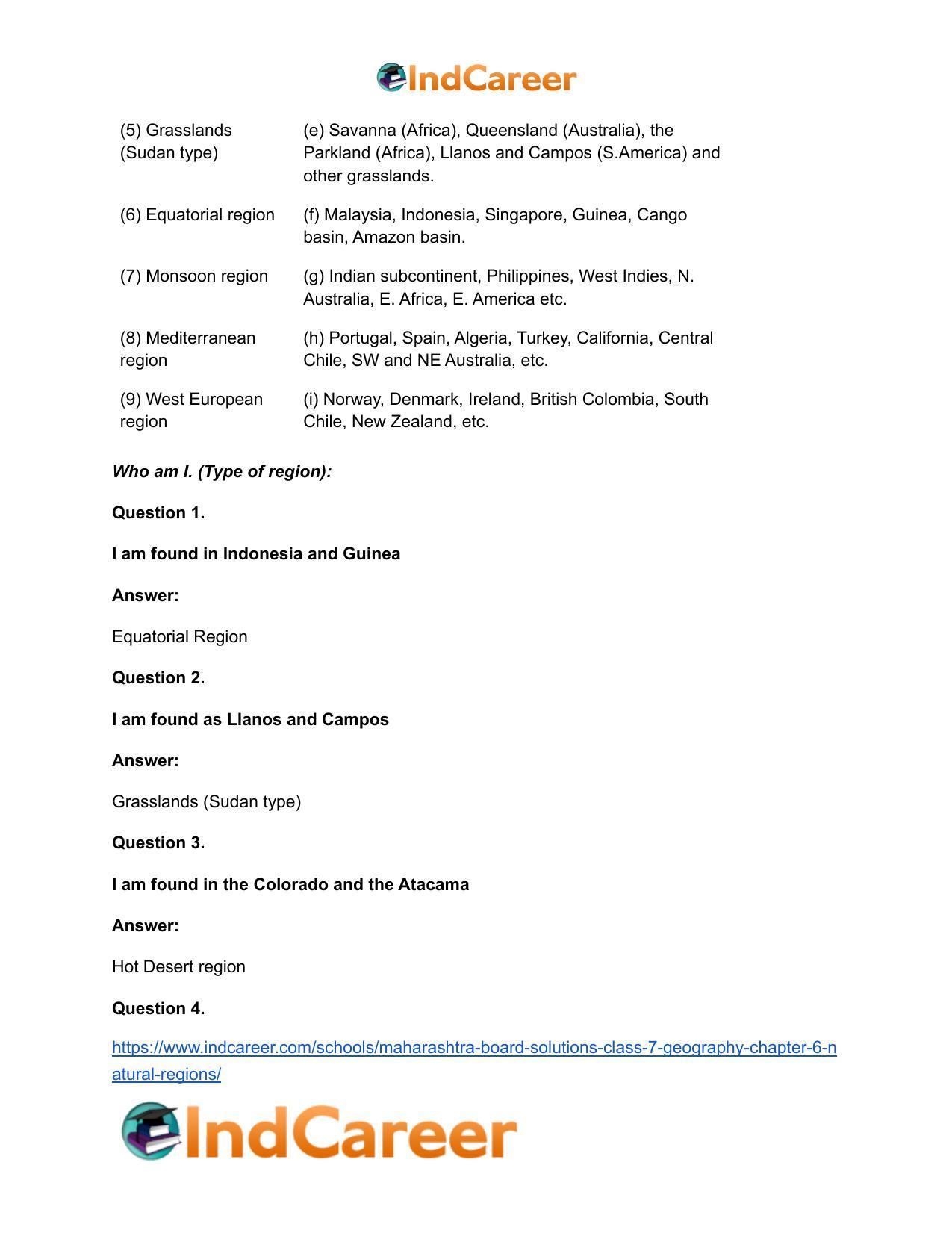 Maharashtra Board Solutions Class 7-Geography: Chapter 6- Natural Regions - Page 21