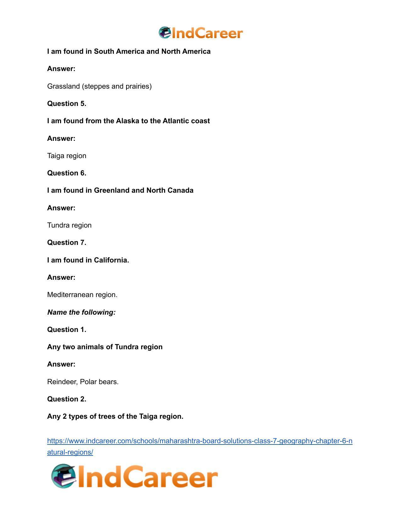 Maharashtra Board Solutions Class 7-Geography: Chapter 6- Natural Regions - Page 22
