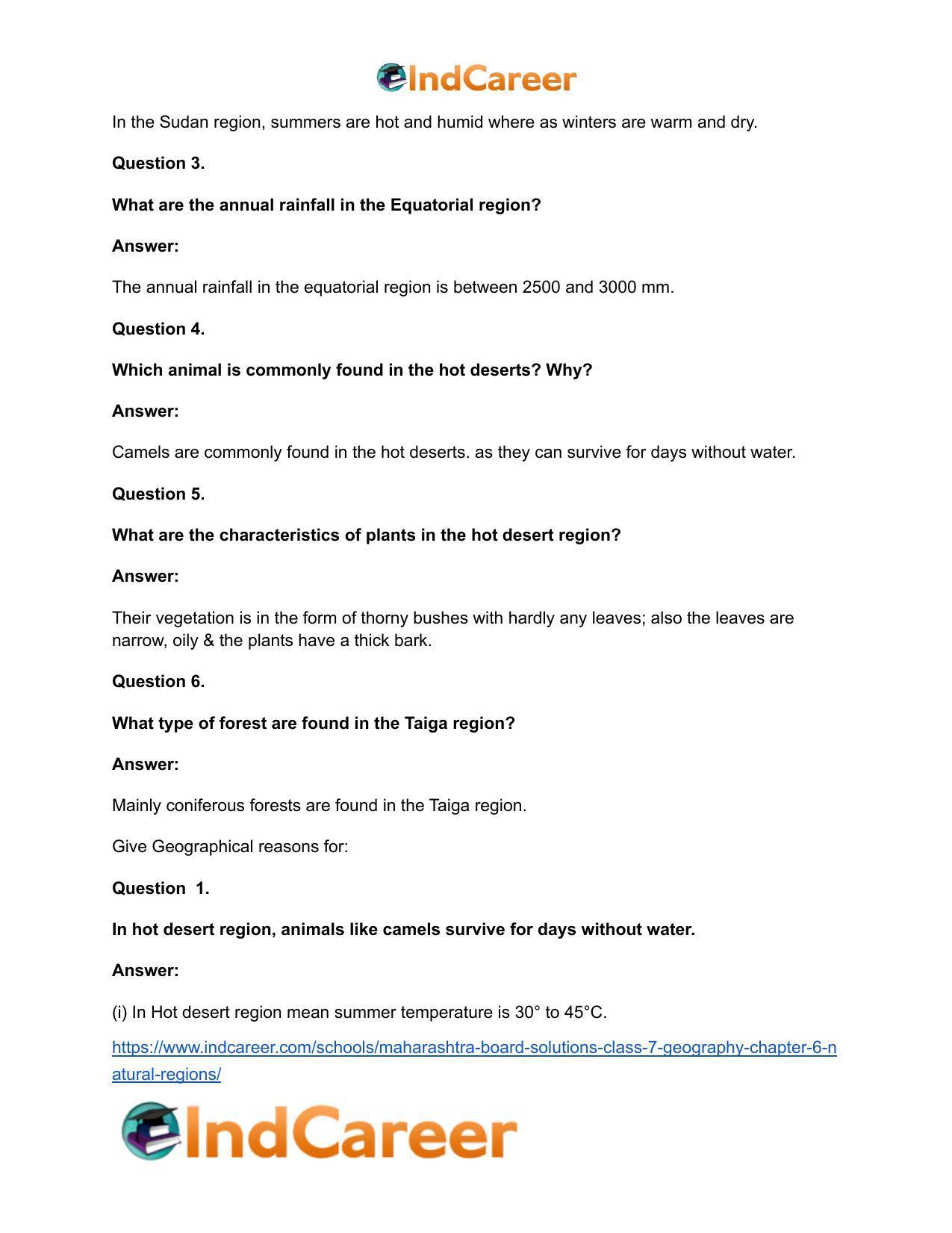 Maharashtra Board Solutions Class 7-Geography: Chapter 6- Natural Regions - Page 24