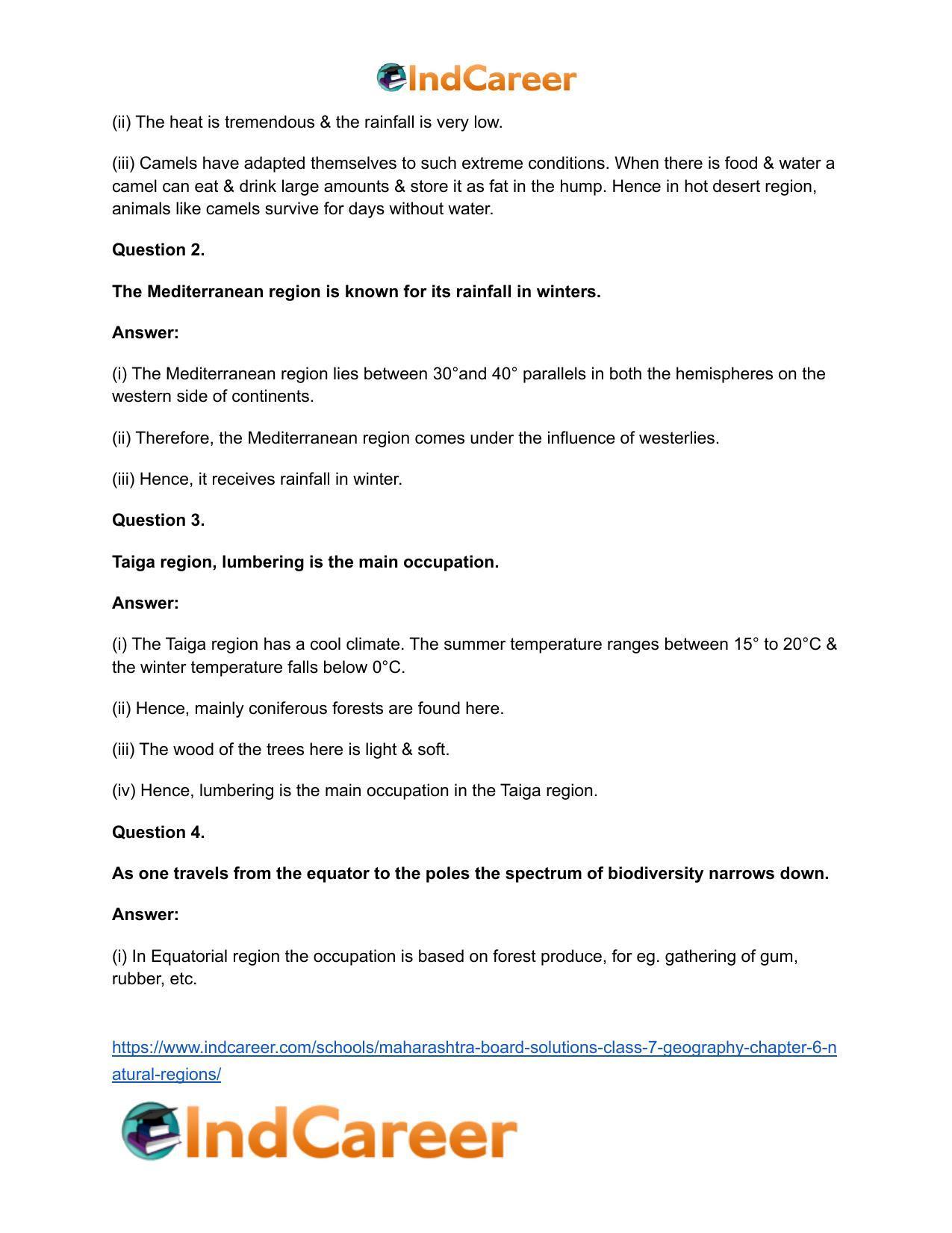 Maharashtra Board Solutions Class 7-Geography: Chapter 6- Natural Regions - Page 25
