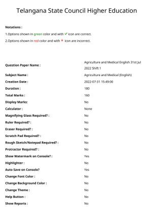 TS EAMCET 2022 Engineering Question Paper with Key (31 July 2022 Forenoon (English ))