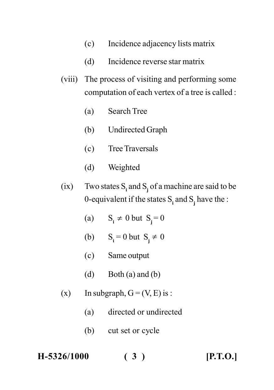 Sarguja University Question Paper July-2022 : M.Sc. In Mathematics (Second Sem.)Advanced Discrete Mathematics (II) Paper 1 - Page 3