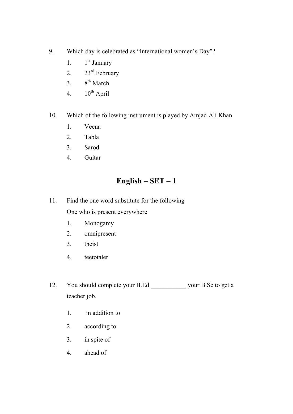 AP DEECET BIOLOGICAL SCIENCE (English Medium) 2022 Question Paper - Page 3